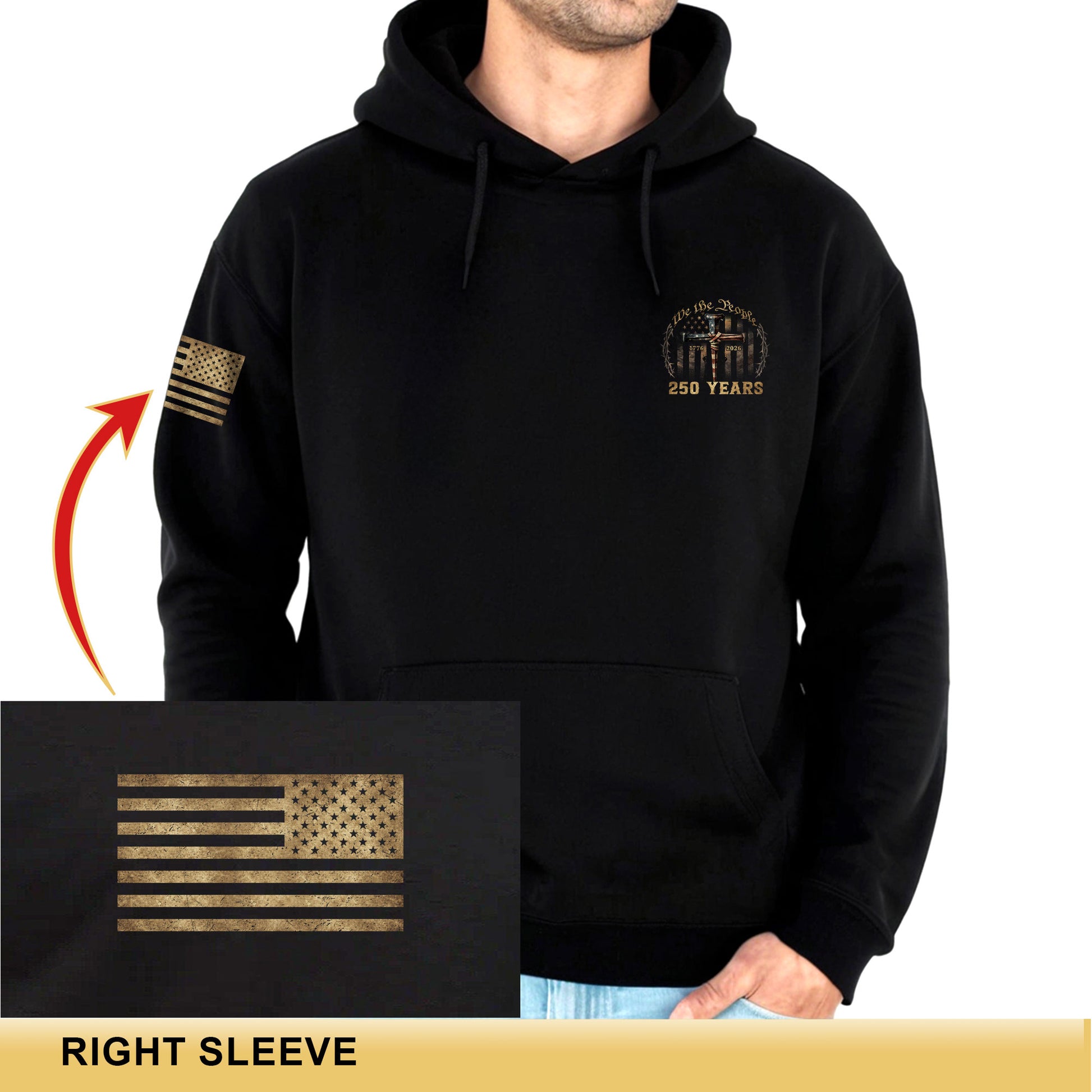 250 Years America Christian Freedom Hoodie 1776–2026 Patriotic Celebration - Rust Field Wear