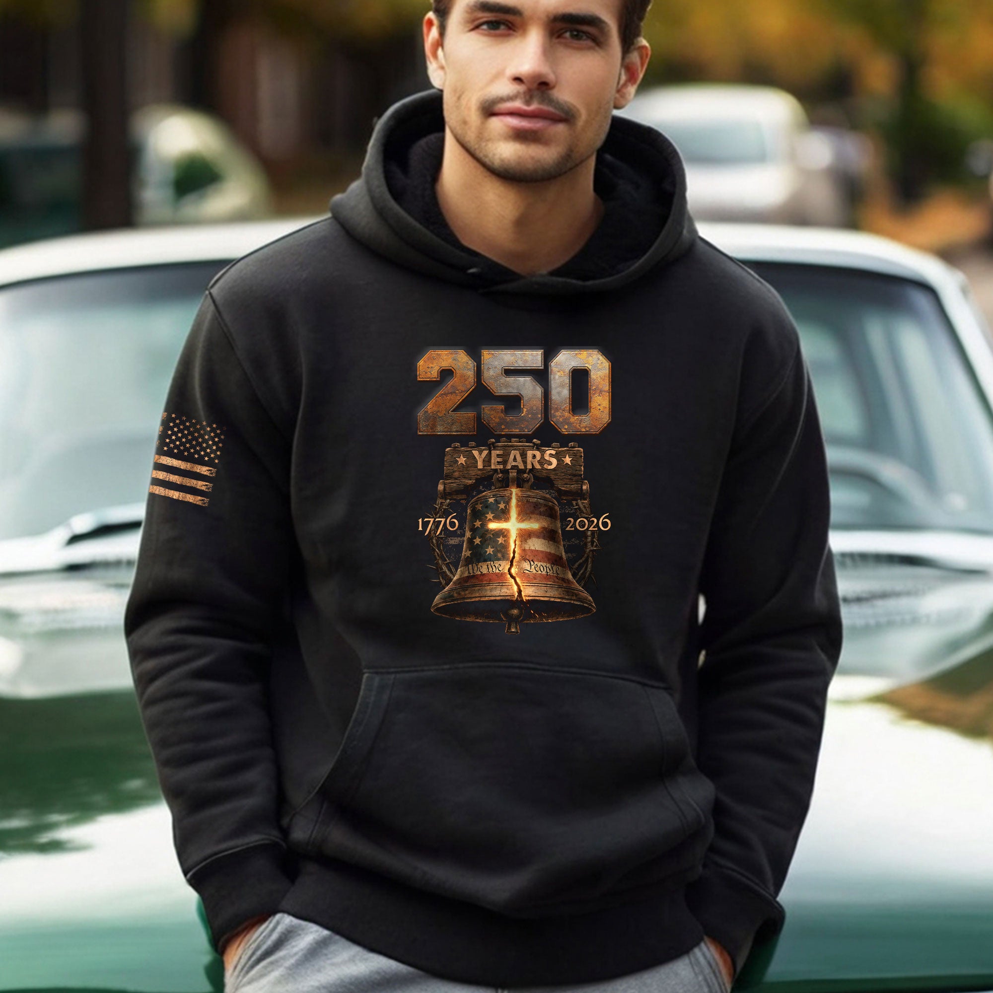 USA Semiquincentennial Faith Hoodie 1776–2026 Christian Heritage Gift