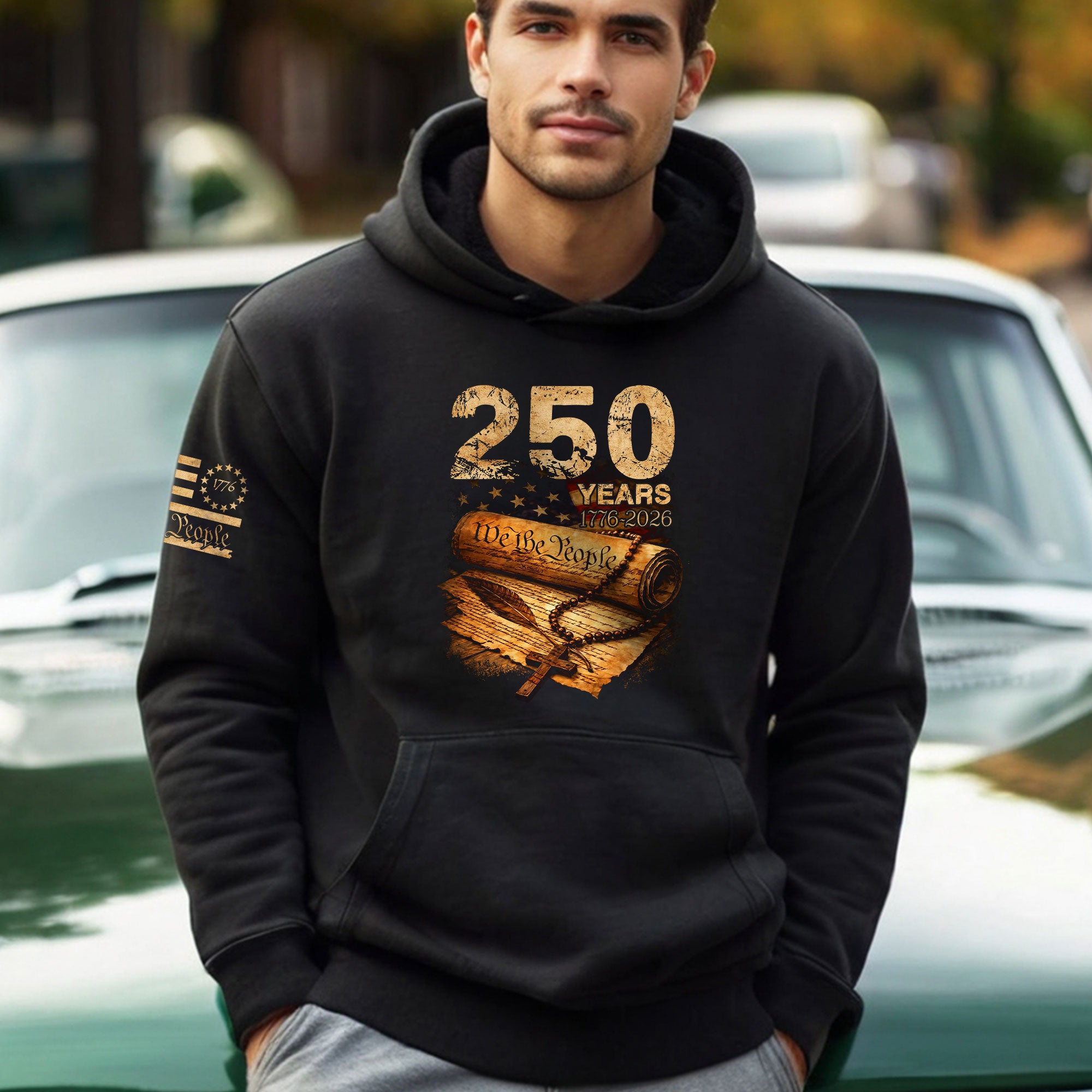 Christian Pride USA Hoodie 250 Years Independence Heritage Apparel