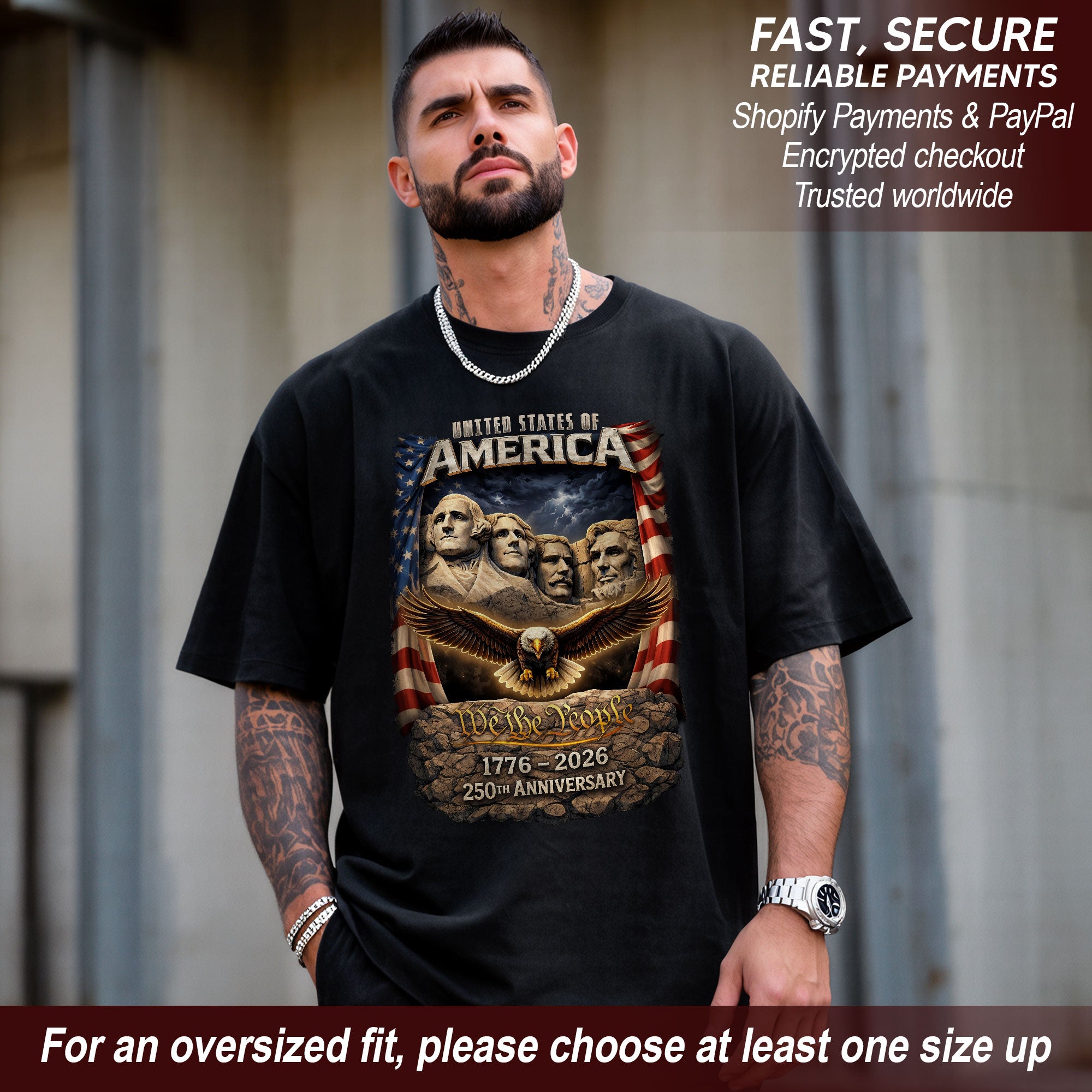 United States of 250 Years America Anniversary 1776–2026 – Monument Tribute Patriotic T-Shirt