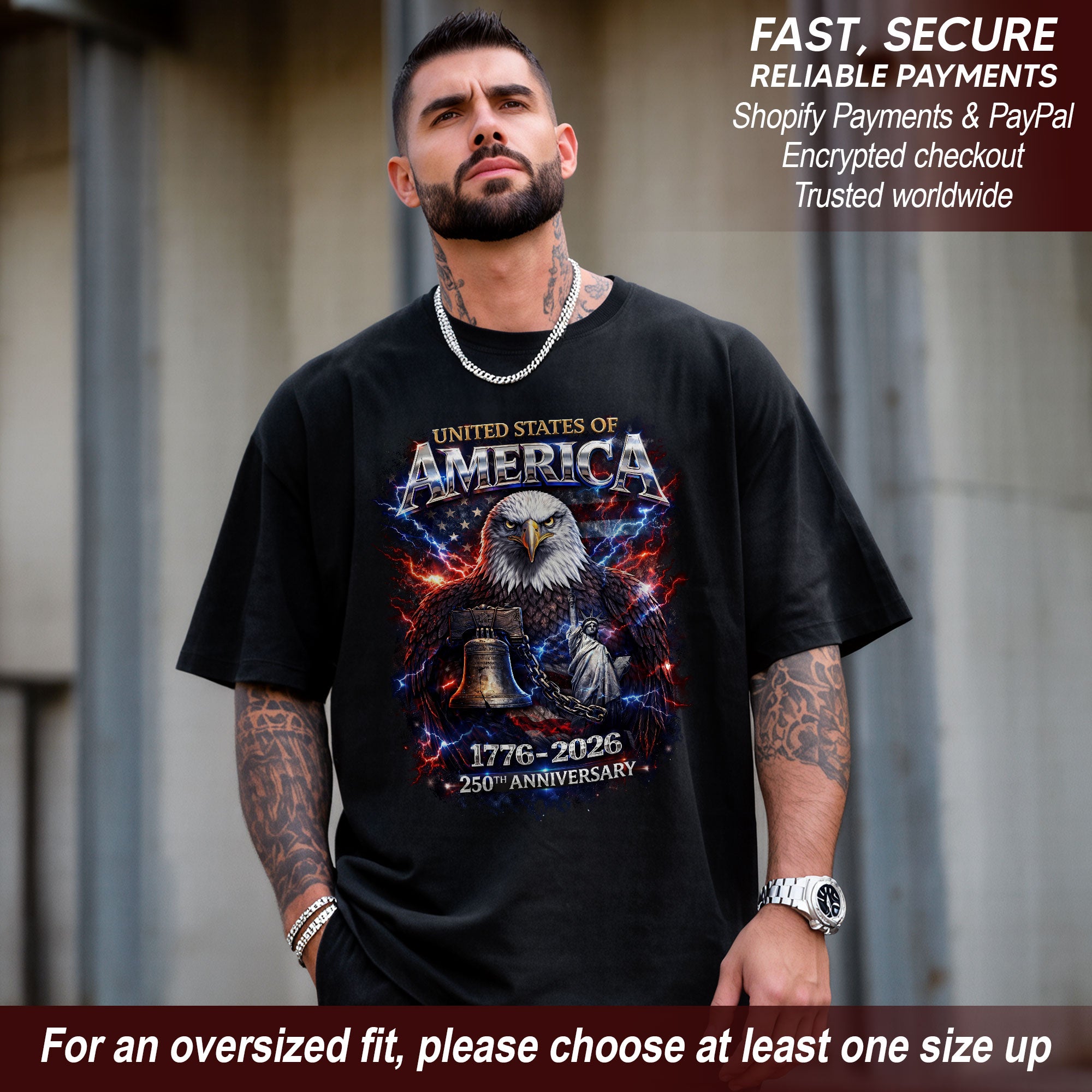 United States of America 1776–2026 – 250th Anniversary Eagle Patriotic T-Shirt