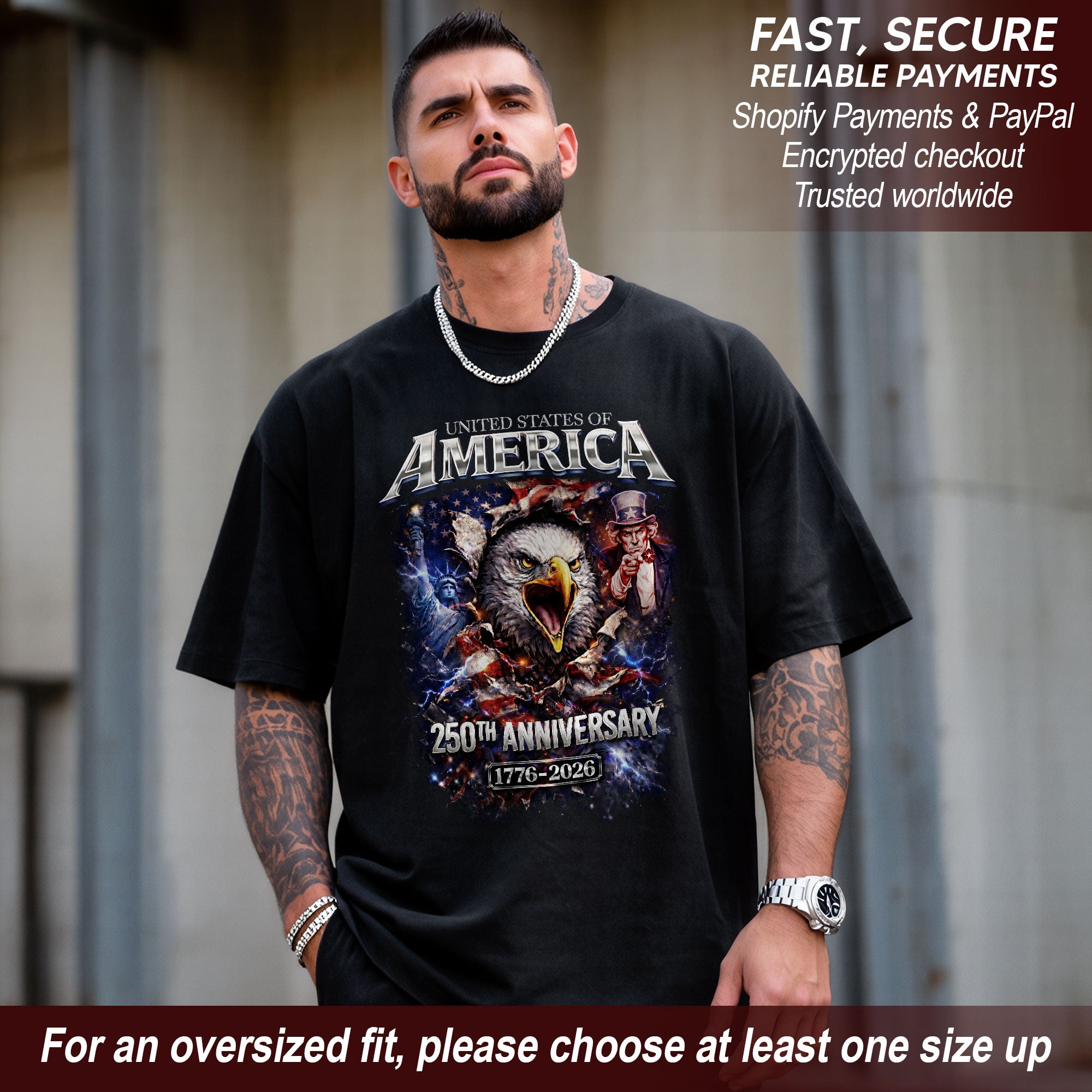 United States of 250 Years America Anniversary1776–2026 – Patriotic Tribute Graphic Tee