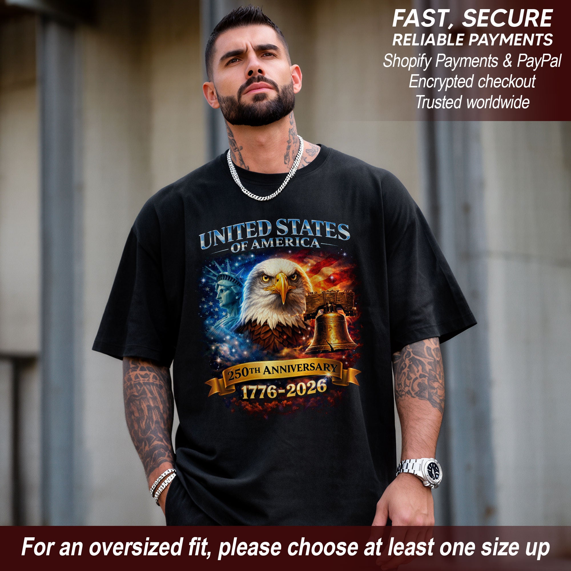 United States of America 1776–2026 – 250th Anniversary Liberty Eagle T-Shirt