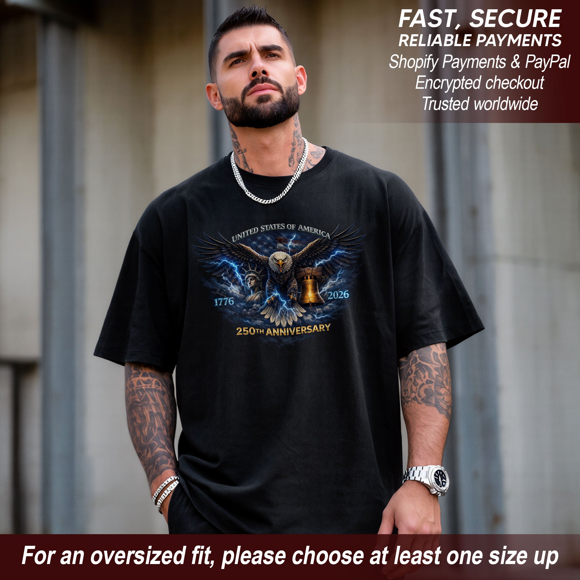 Vintage USA July 4th Independence Day 250th Anniversary Shirt - Bootleg 90s Eagle Graphic Patriotic Streetwear Tee