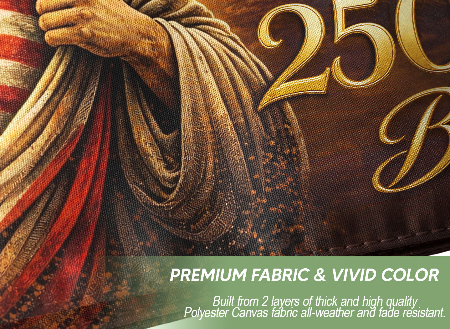 Christian American Heritage 250th Anniversary Flag - Jesus, Eagle, Liberty Bell & Crosses Outdoor Banner