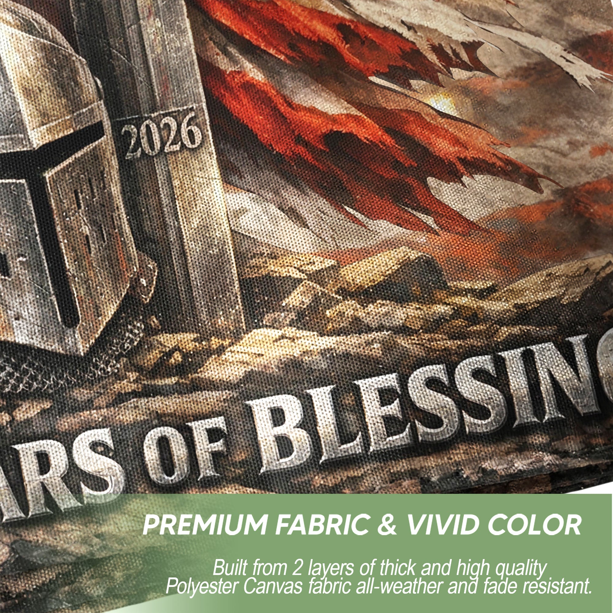 Christian Patriotic One Nation Under God USA 250th Birthday Flag - 250 Years of Blessings, Double Sided Flag