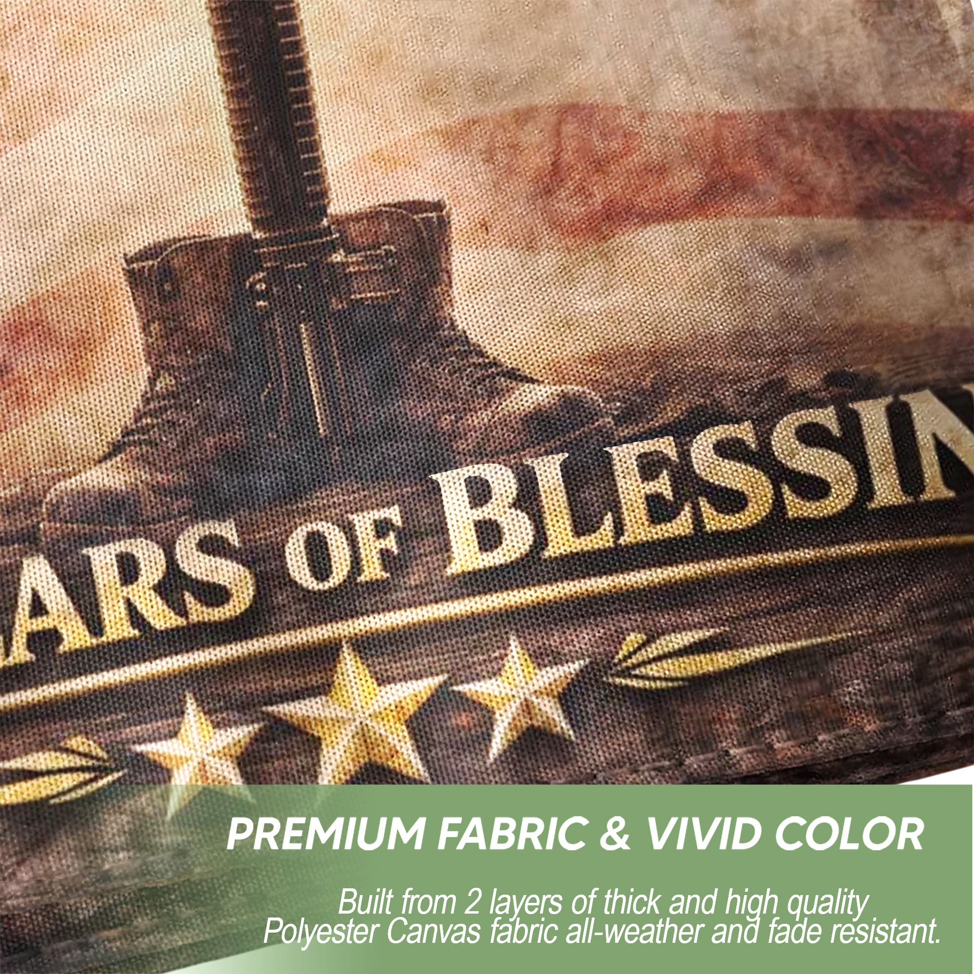 250 Years America Anniversary Military Flag, Double Sided House Banner - Fallen Soldier Battle Cross 1776-2026
