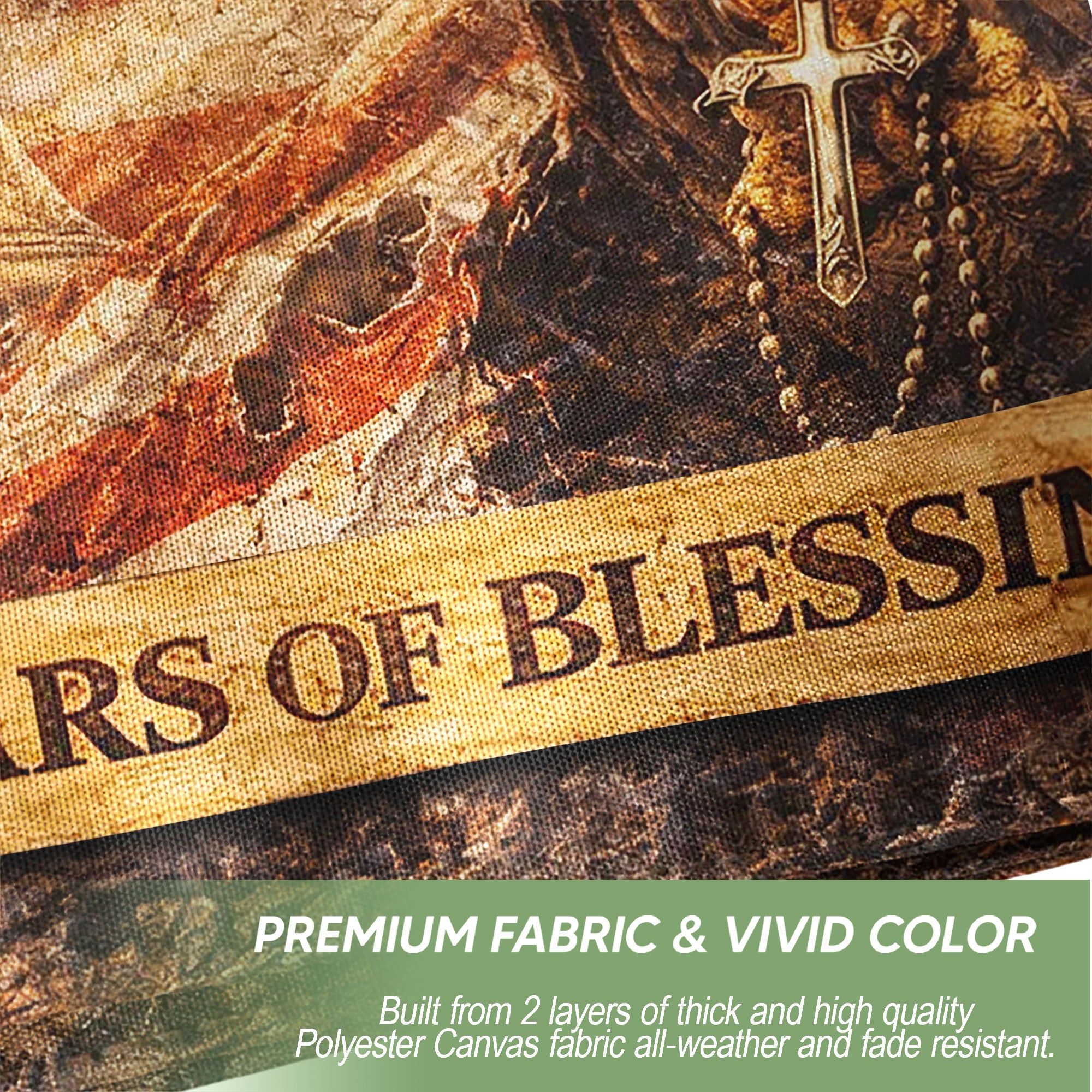 250 Years of Blessings USA Flag, Patriotic Eagle & Liberty Bell - 1776-2026 Double-Sided Banner