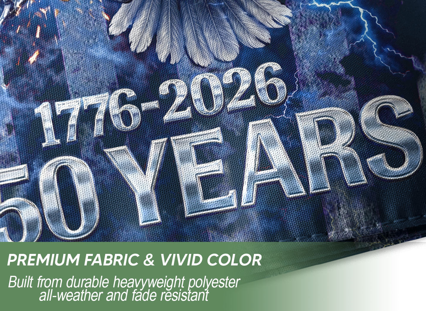 250 Years America Anniversary Garden Flag - Patriotic Freedom Eagle 1776-2026, Semiquincentennial Double Sided Outdoor Decor