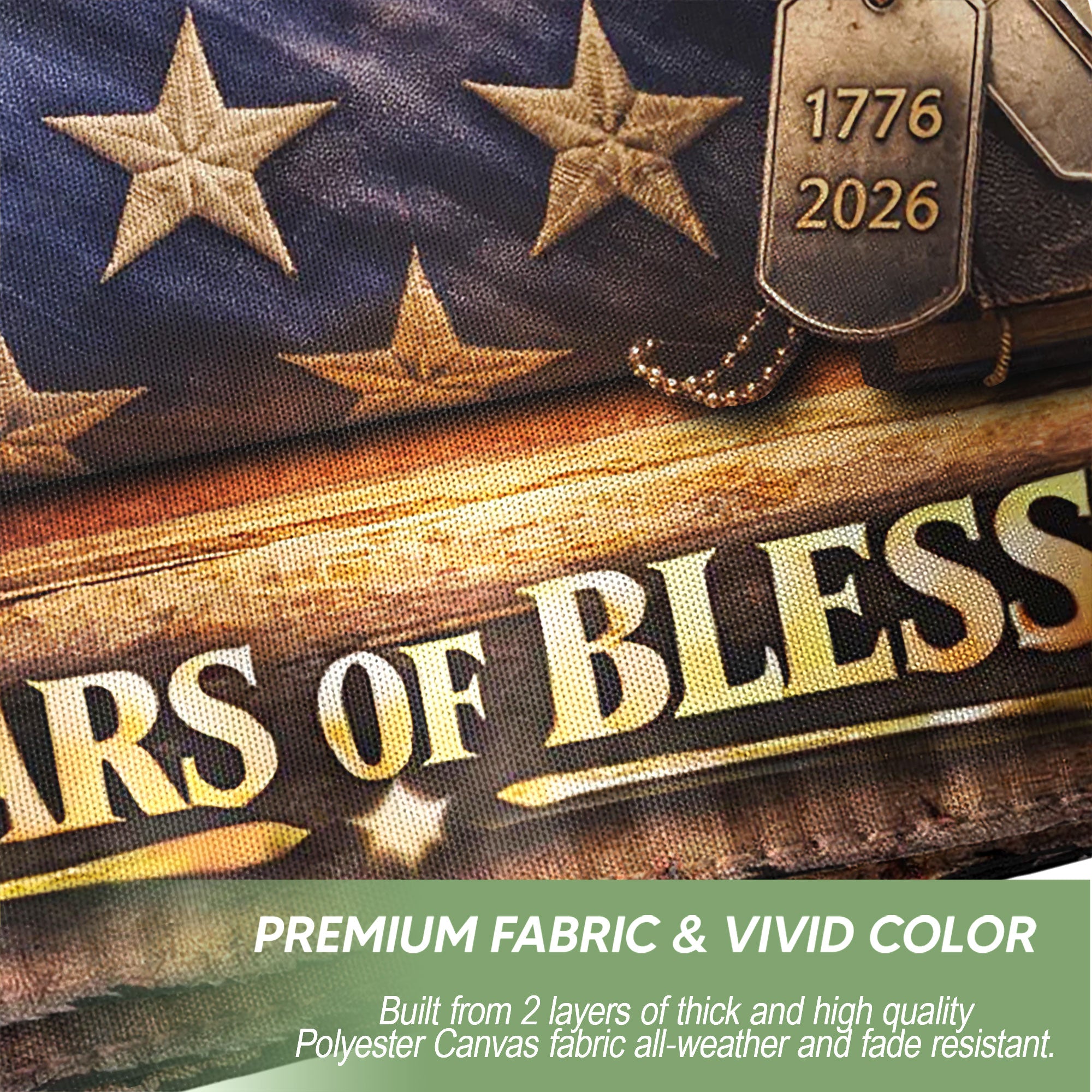 Christian 250 Years America Anniversary Flag, Holy Bible & One Nation Under God 1776-2026 - Double Sided Faith House Banner