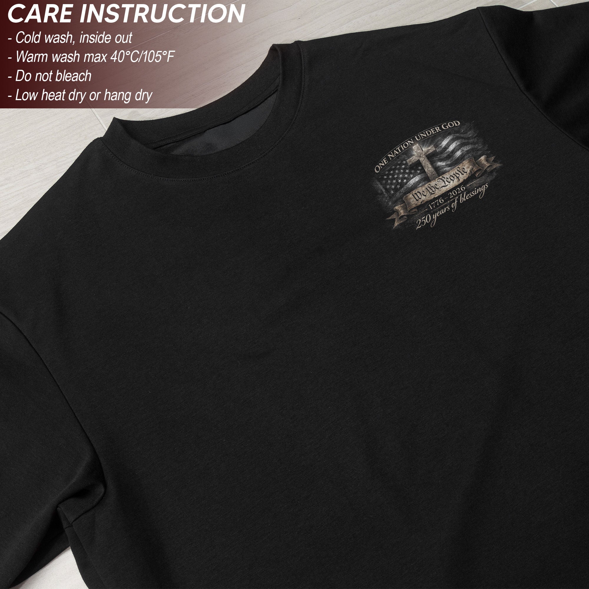USA 250th Anniversary 1776-2026 Semiquincentennial T-Shirt – Lady Liberty Cross We The People Freedom Patriotic Flag Tee