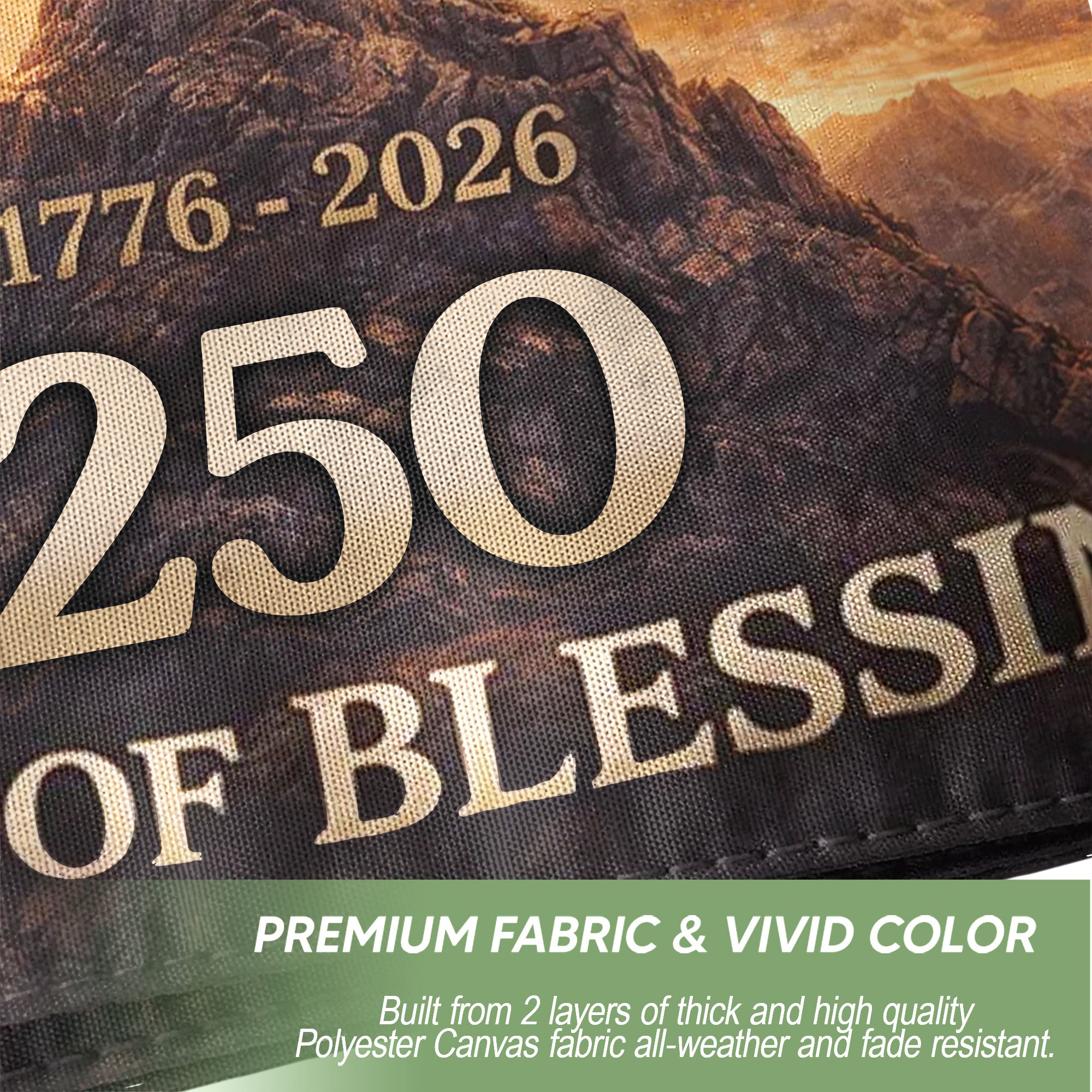 USA One Nation Under God 1776-2026 250th Anniversary Flag - Christian Patriotic 250 Years of Blessings Double-Sided House Flag