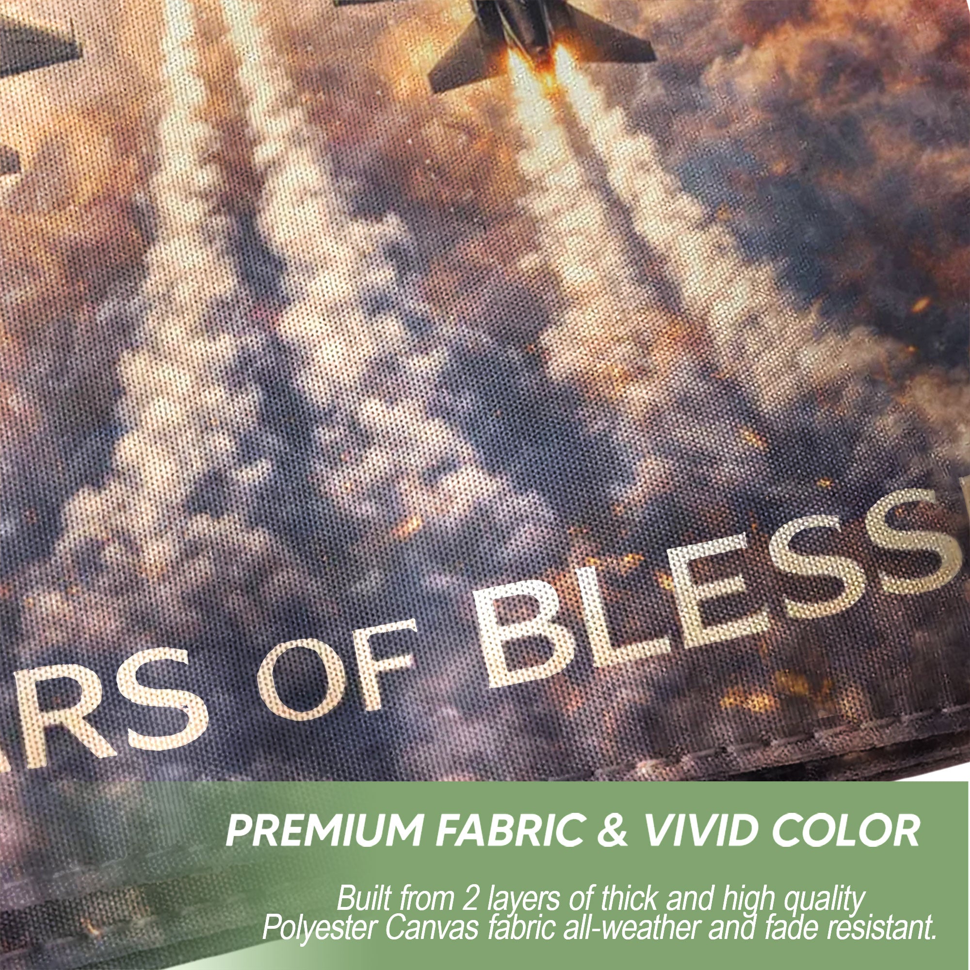 America 250th Anniversary Flag 1776-2026 – One Nation Under God Fighter Jets Cross Double Sided Heavy Banner
