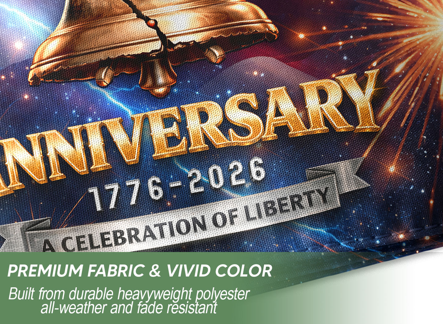 America 250th Anniversary 1776-2026 Garden Flag – Liberty Bell & Bald Eagle 250 Years of Freedom Double Sided Outdoor Banner