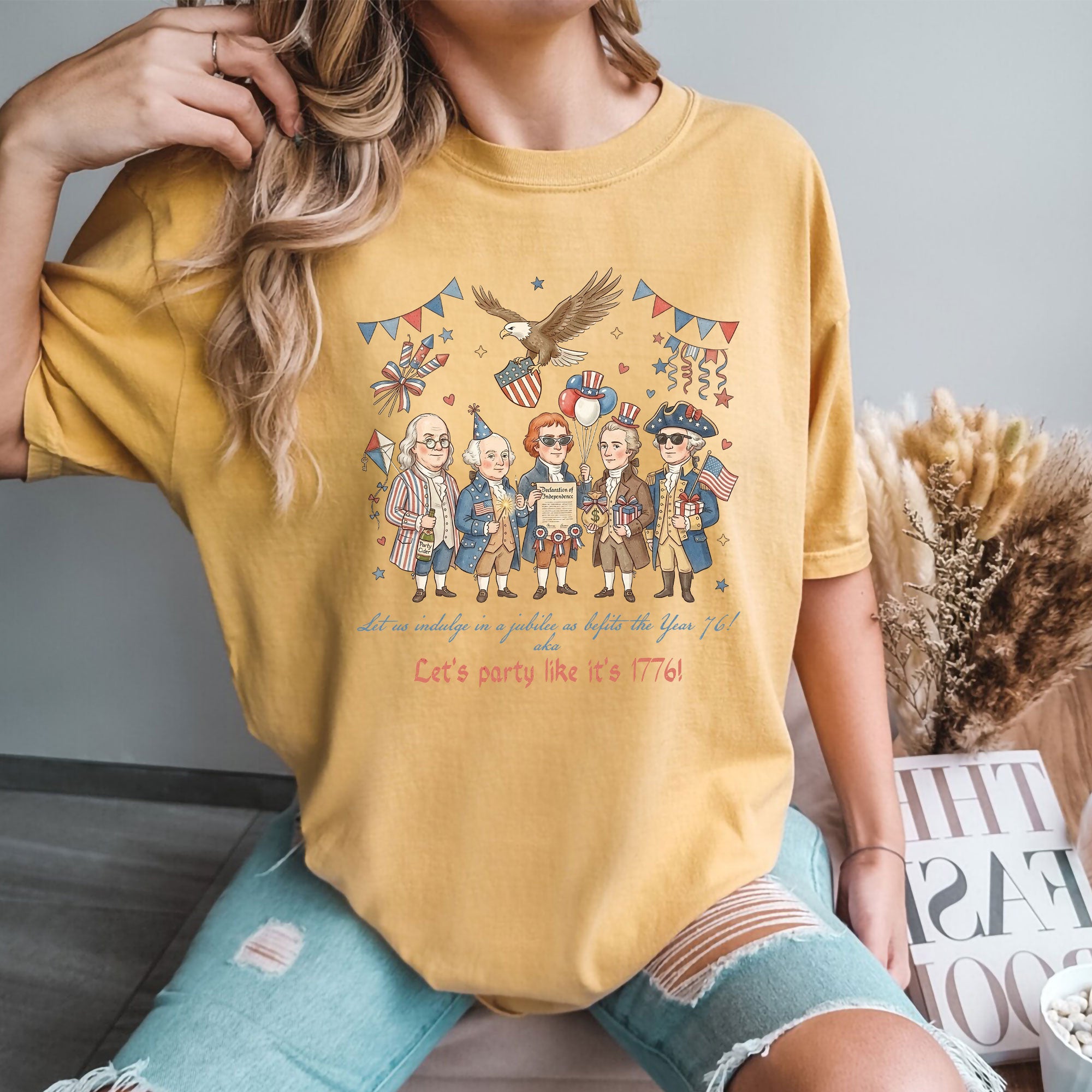 Funny Founding Fathers 1776 Party Shirt Patriotic Eagle Vintage America 250 Years