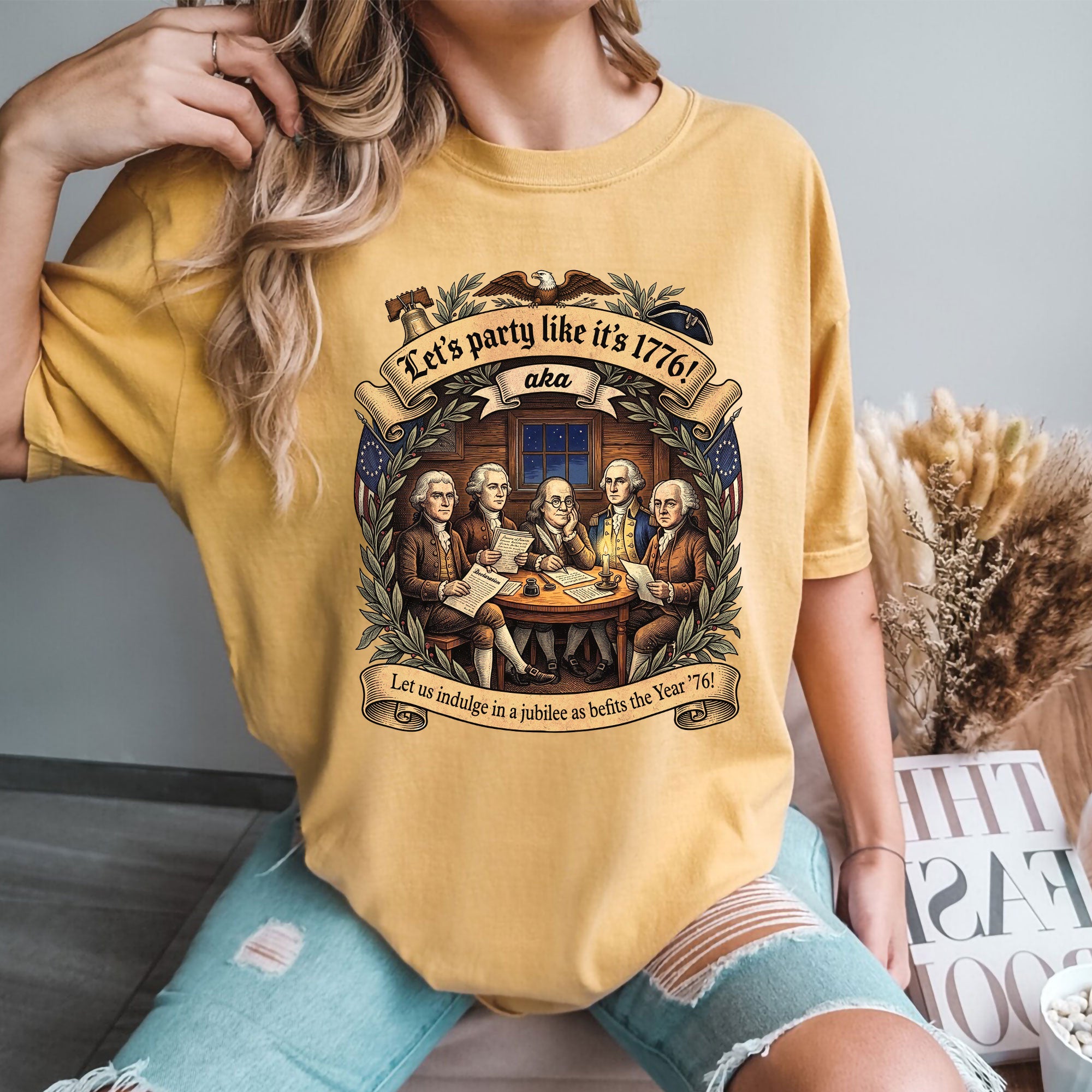 Let’s Party Like It’s 1776 Shirt Vintage Founding Fathers Patriotic USA
