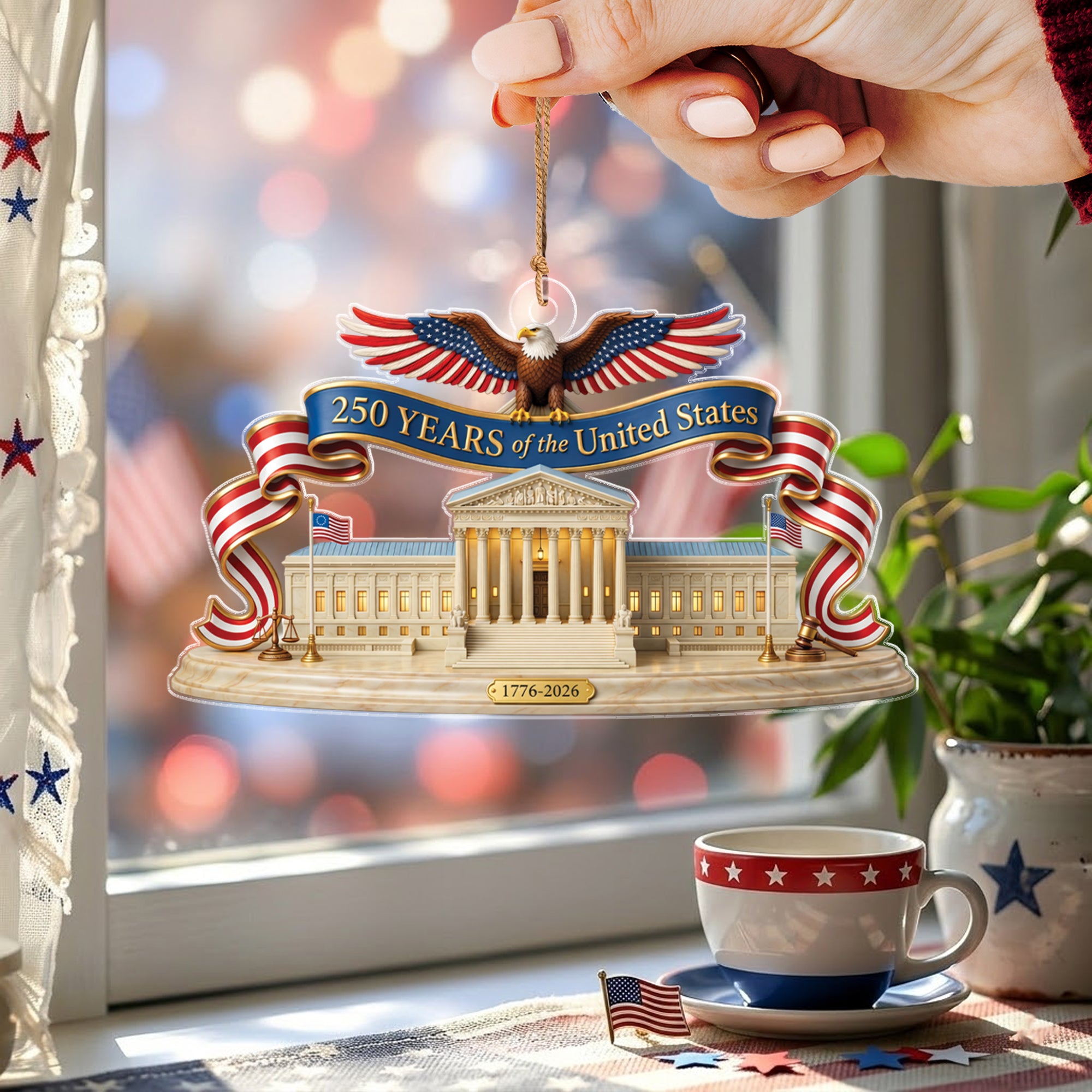 250 Years United States 1776-2026 Supreme Court Justice Eagle Flat Acrylic Ornament