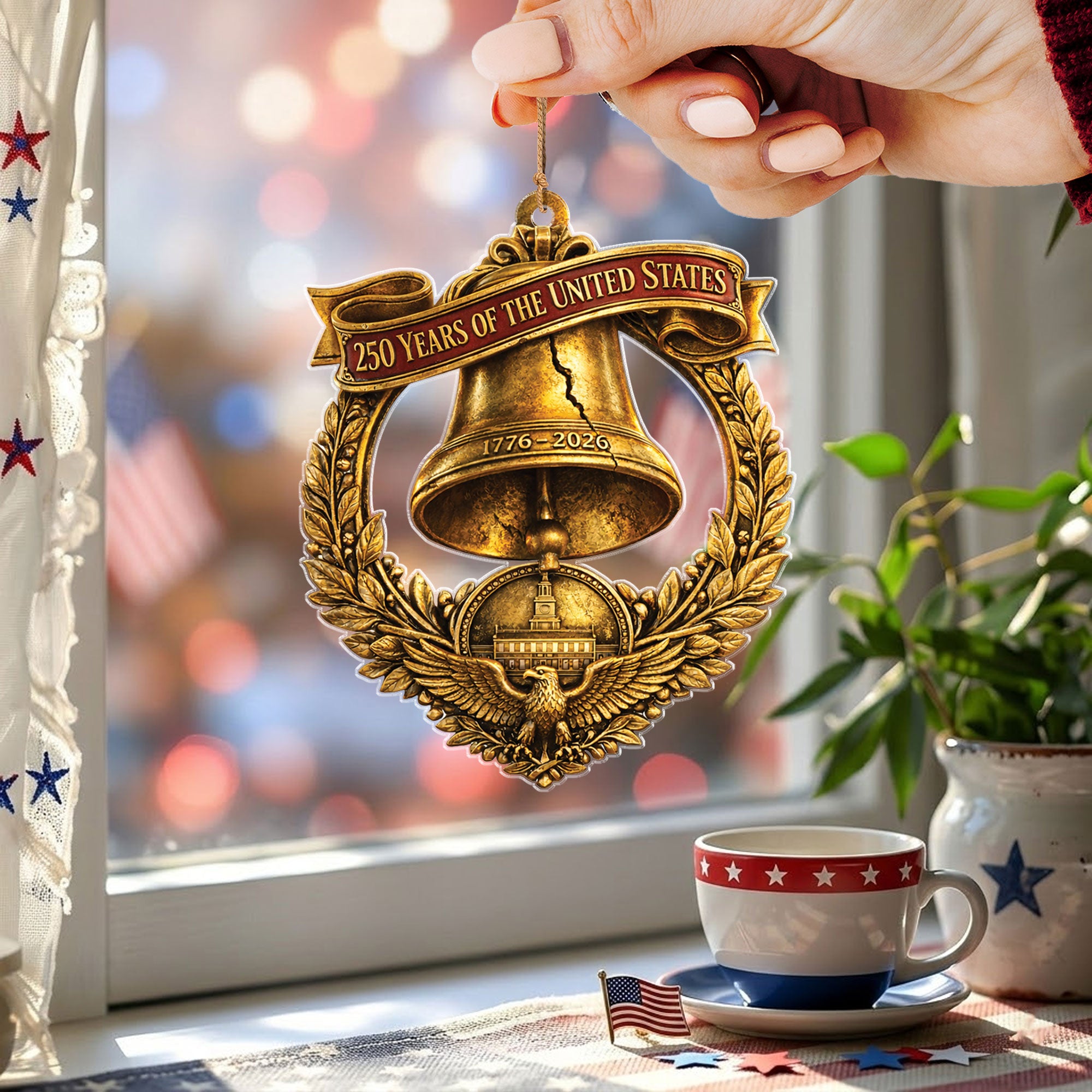 2026 U.S. 250th Anniversary Commemorative Acrylic Ornament – Liberty Bell & American Eagle