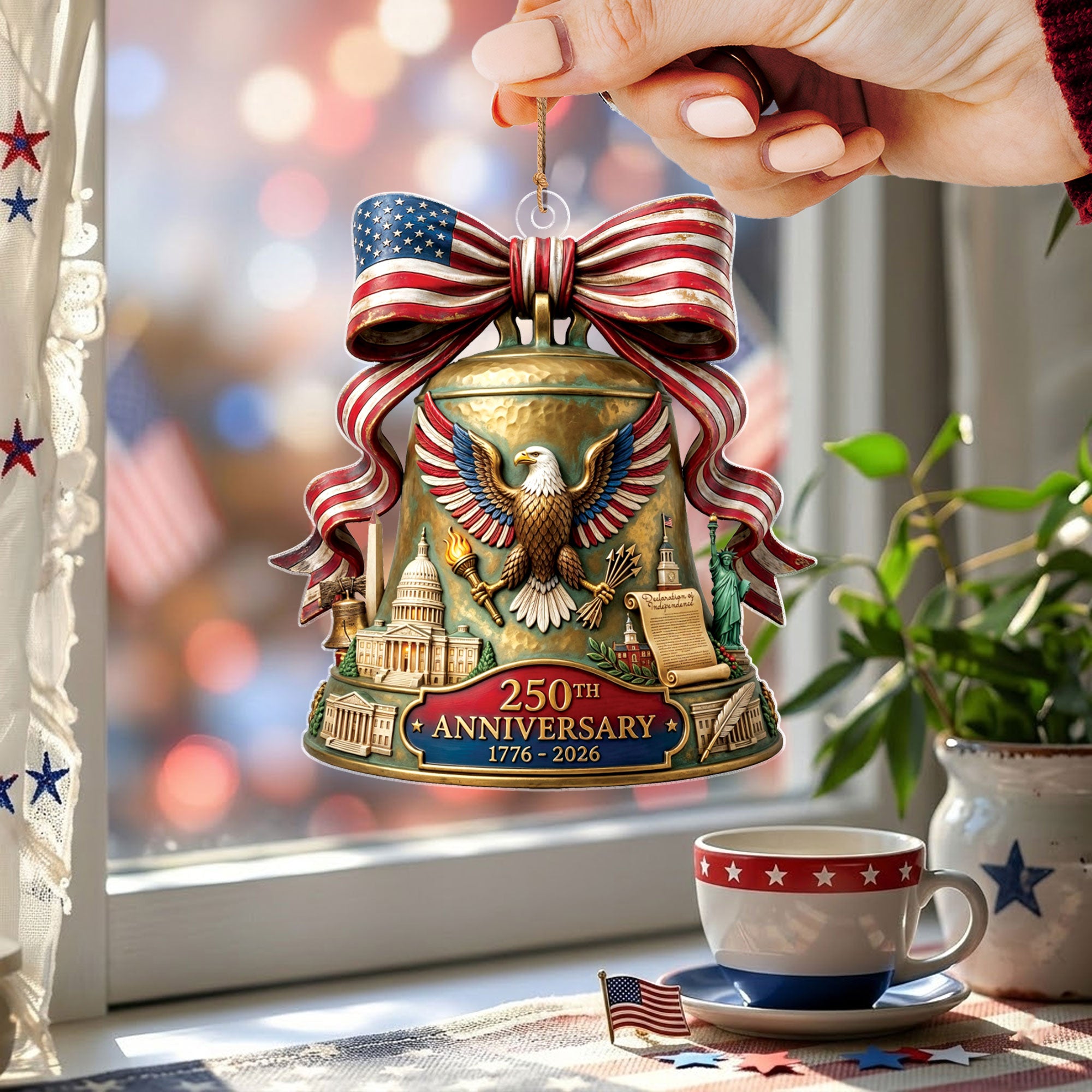 2026 U.S. 250th Anniversary Acrylic Ornament – American Eagle, Capitol & Liberty Bell Design