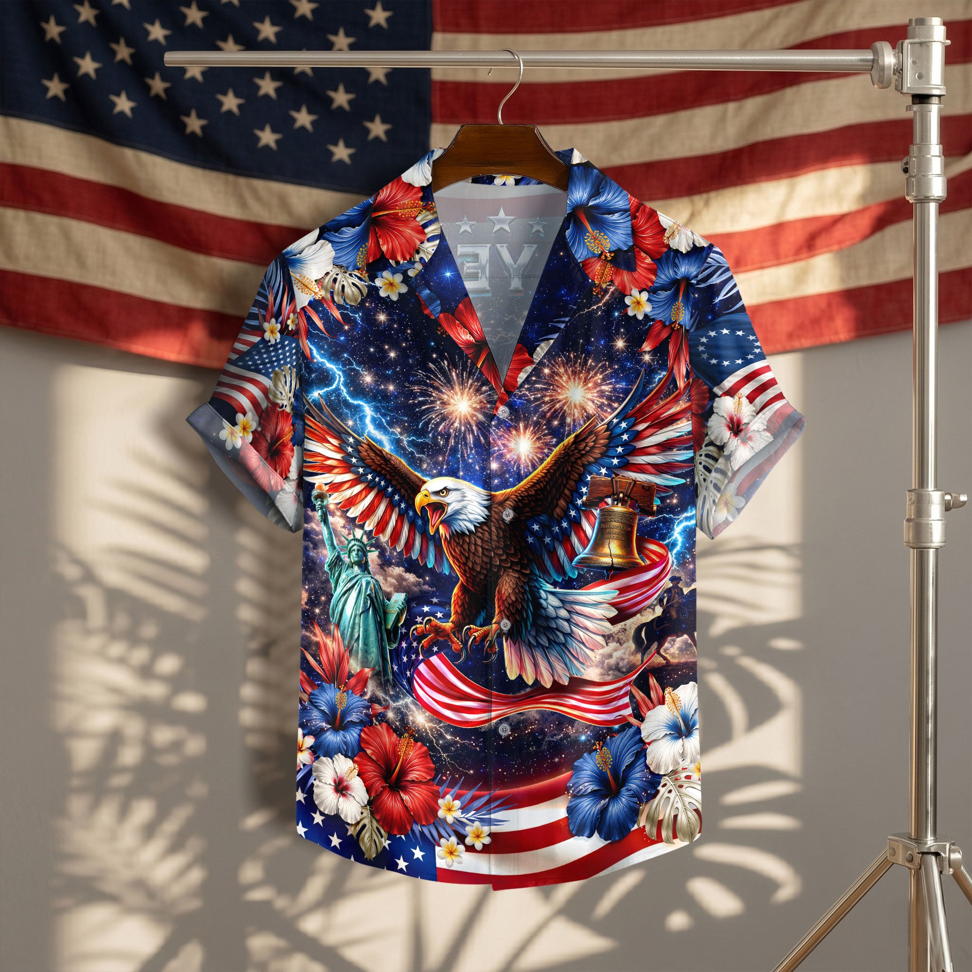 250 Years Hawaiian Shirt Patriotic 1776 2026 Eagle Independence Day Liberty Bell