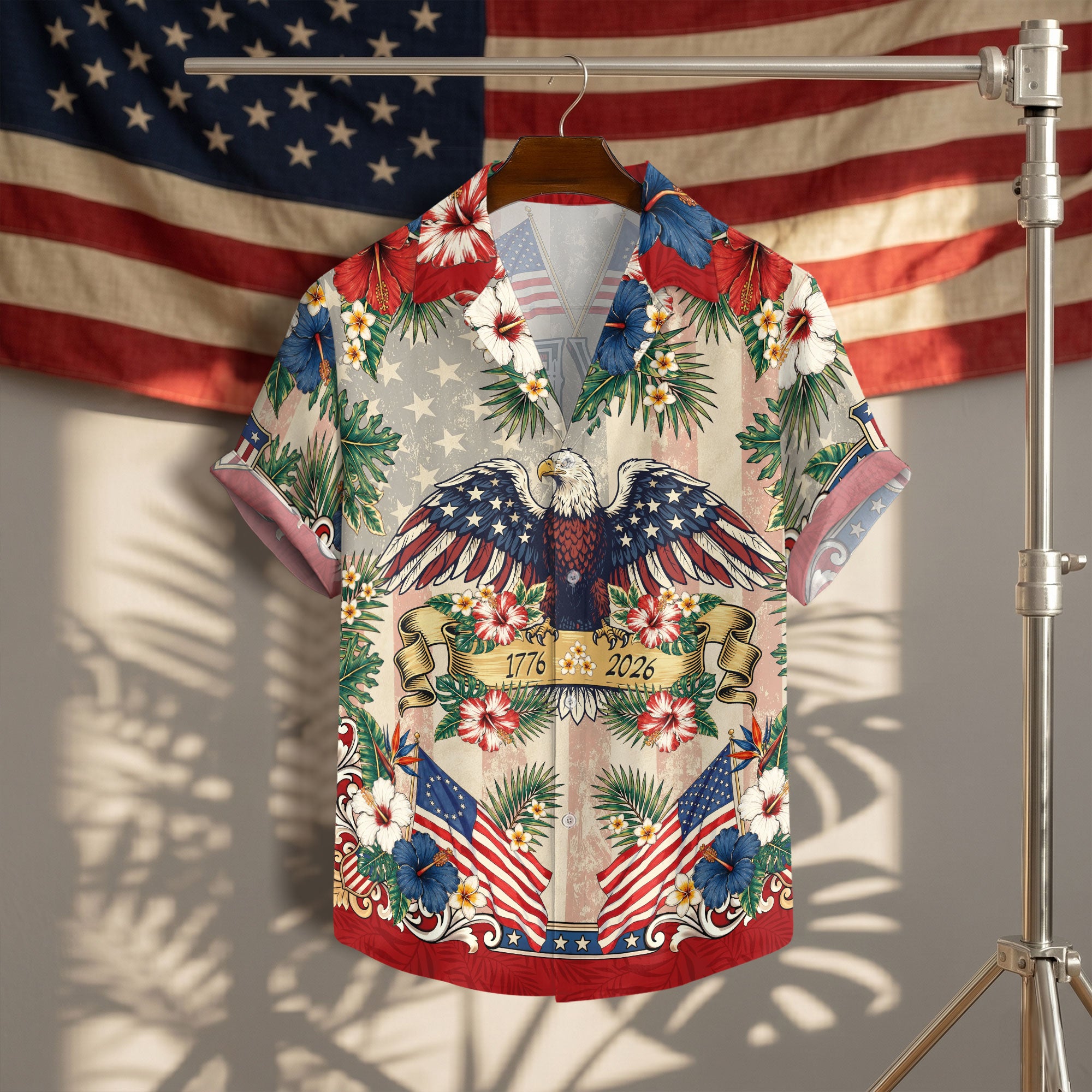 TEST- 250 Years Hawaiian Shirt Vintage Patriotic 1776 2026 Eagle Independence Day (Copy)