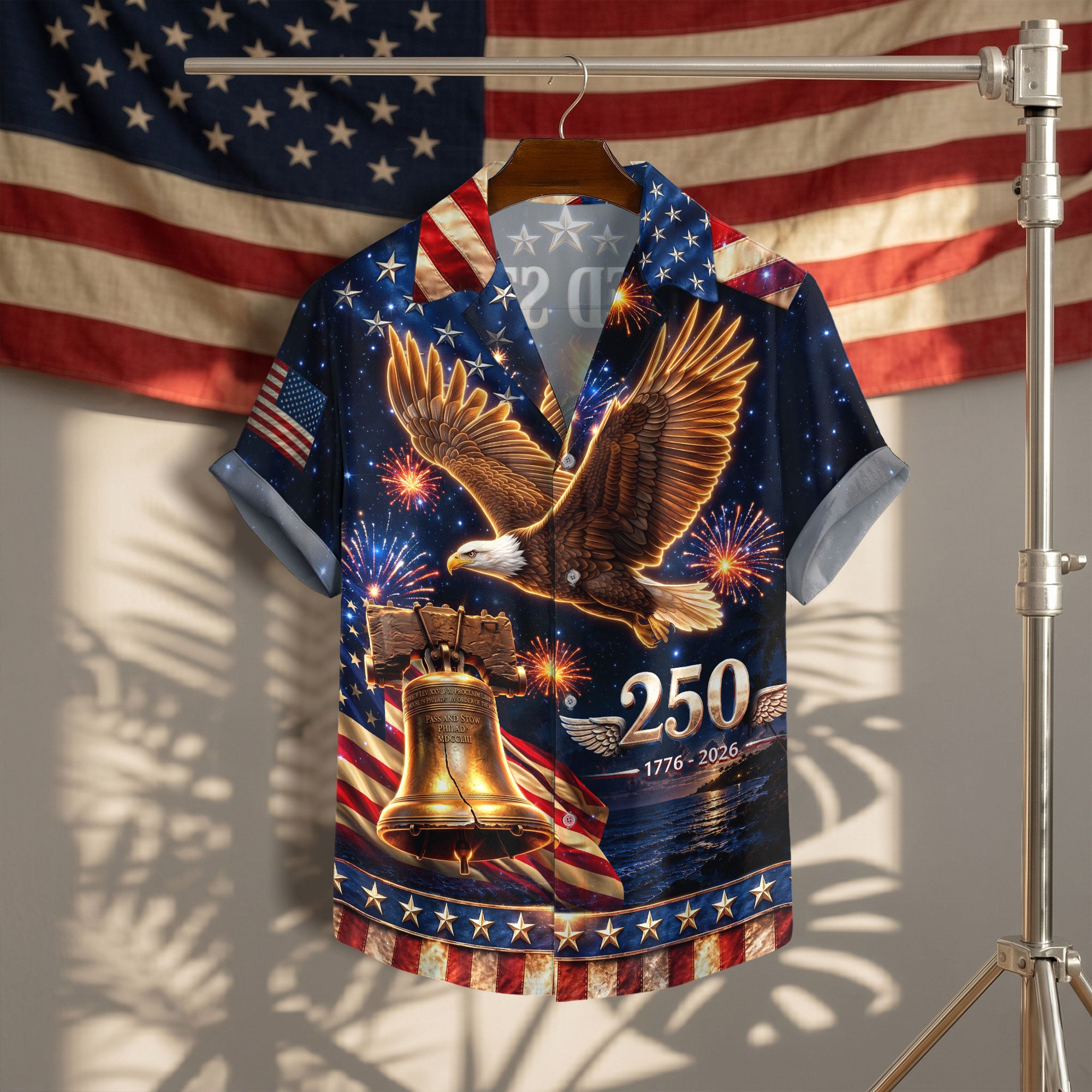 United States 250 Years Hawaiian Shirt Bald Eagle Statue Of Liberty Patriotic Gift