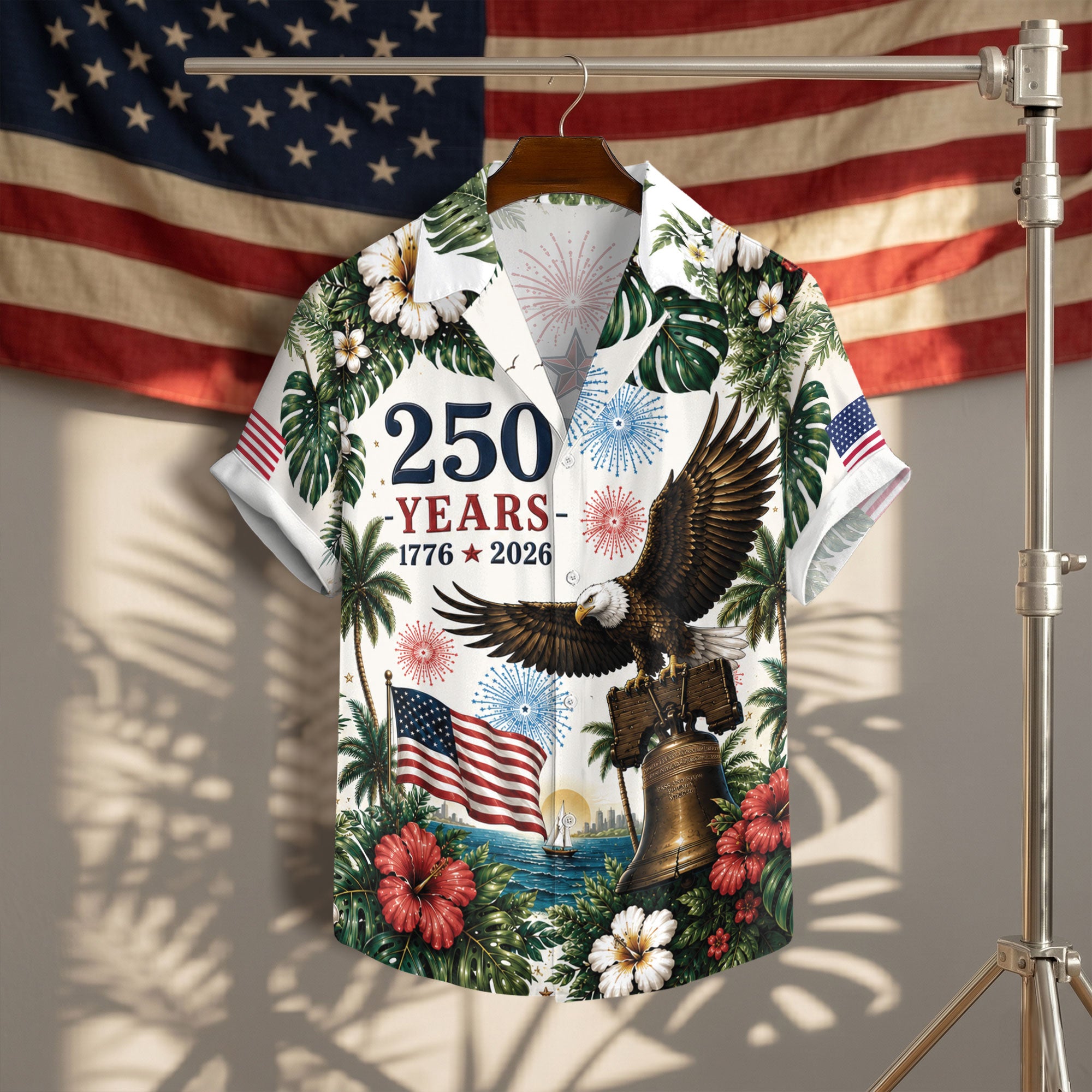 United States 250 Years Hawaiian Shirt Patriotic Eagle Tropical Independence Day Gift