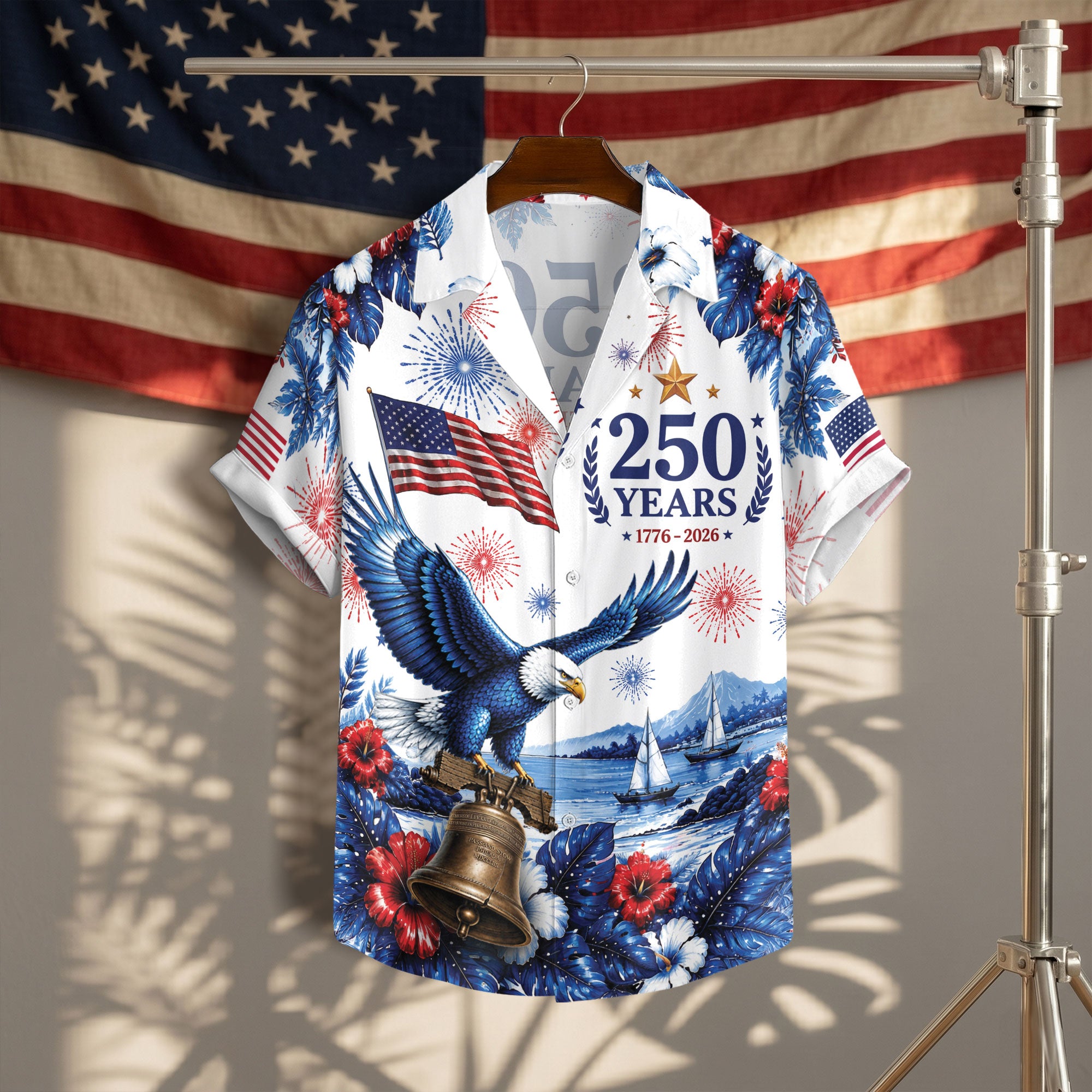 United States Patriotic Hawaiian Shirt 250 Years Freedom Celebration Apparel