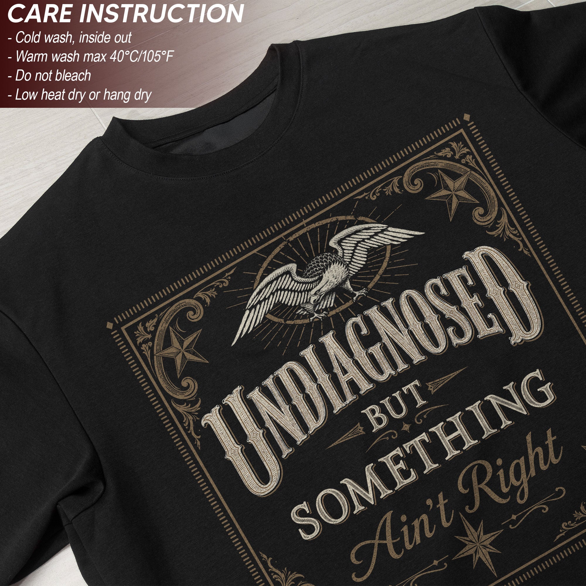 Undiagnosed But Something Ain't Right Tshirt - Vintage Filigree Chronic Illness Tee