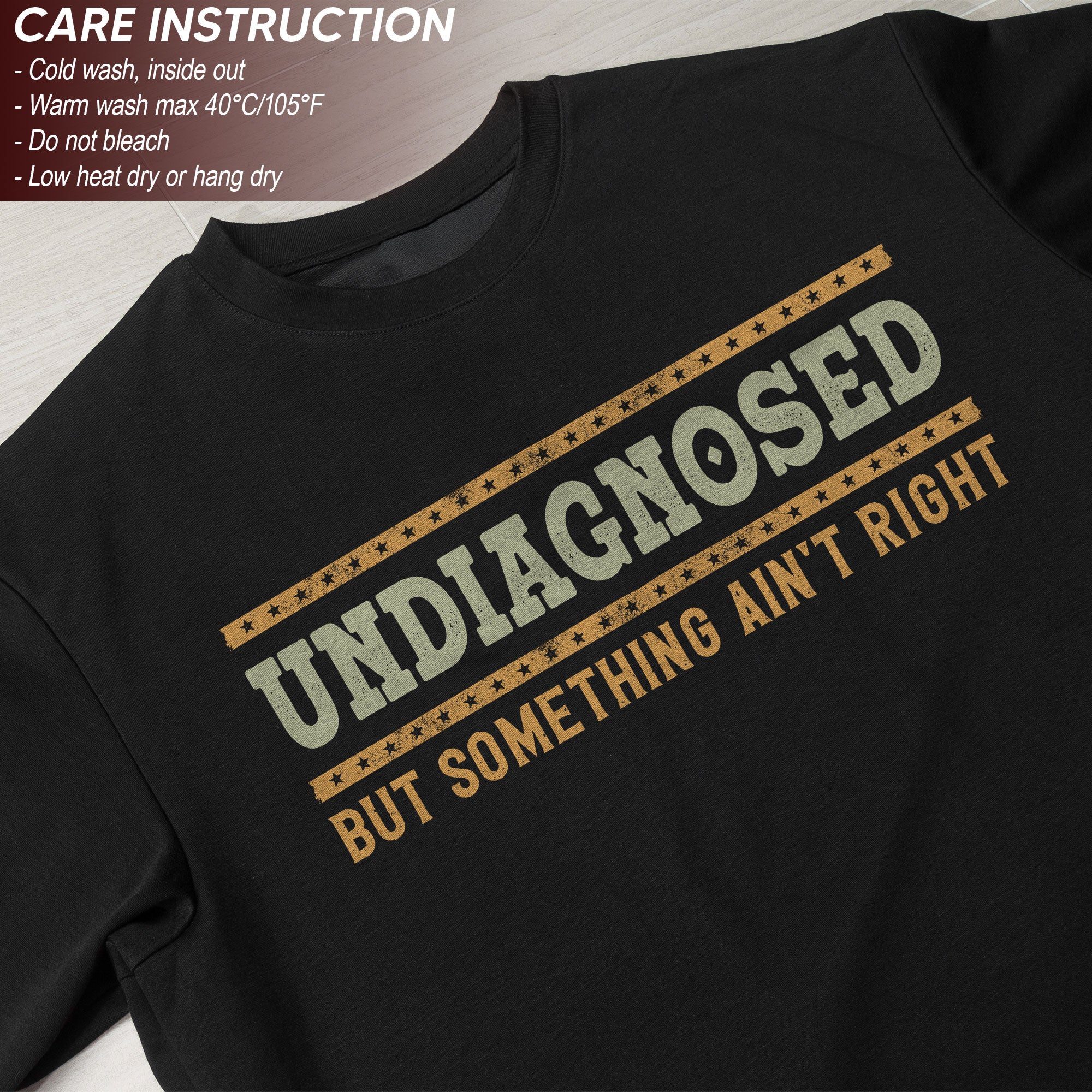 Undiagnosed But Something Ain't Right Graphic Tee Retro Style Text Statement Shirt