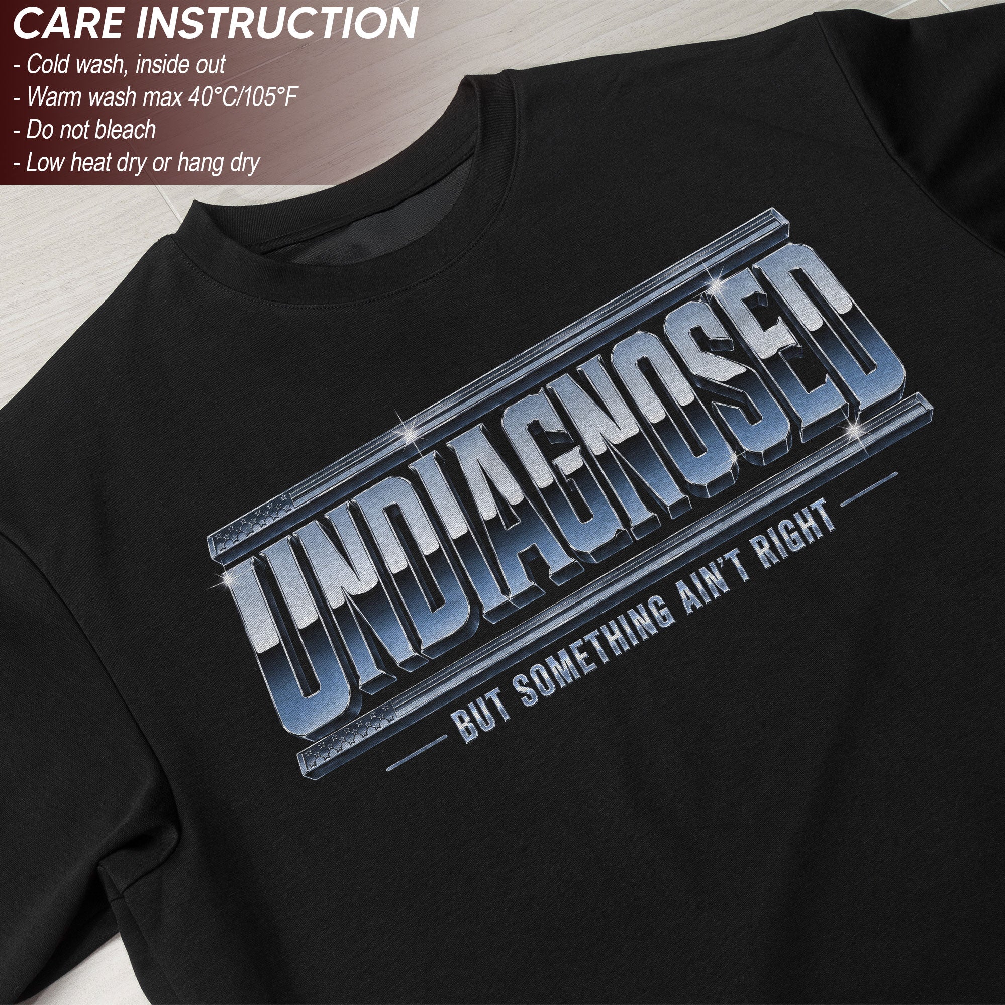 Funny Slogan Graphic Tee Undiagnosed But Something Ain't Right Casual Cotton Shirt