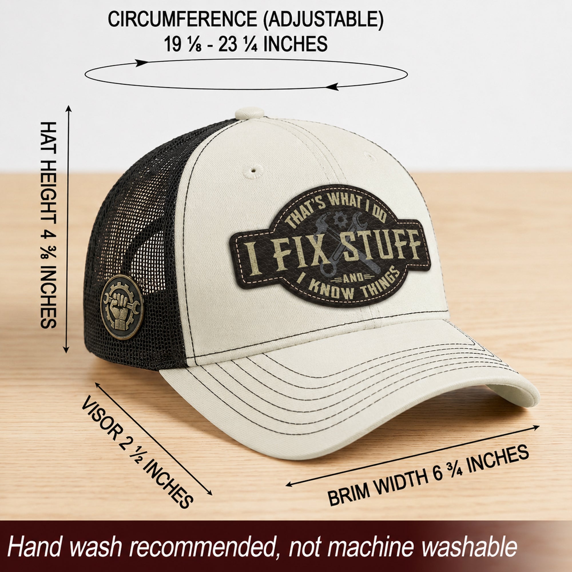Funny Mechanic Quote I Fix Stuff And I Know Things Men Patch Trucker Hat Casual Novelty