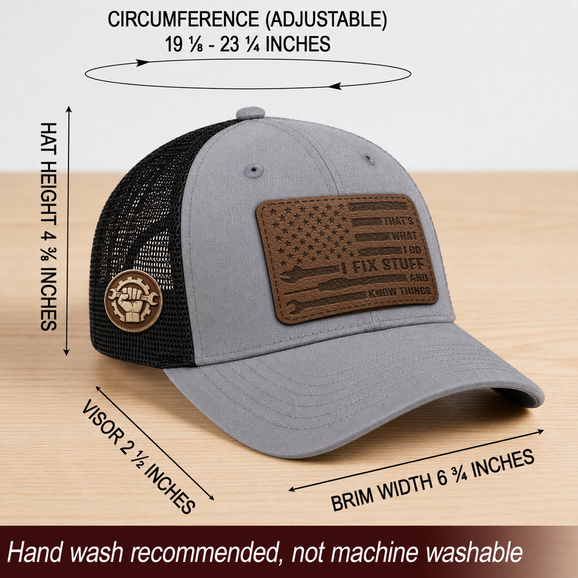 I Fix Stuff And I Know Things Funny Mechanic Men Patch Trucker Hat Casual Novelty