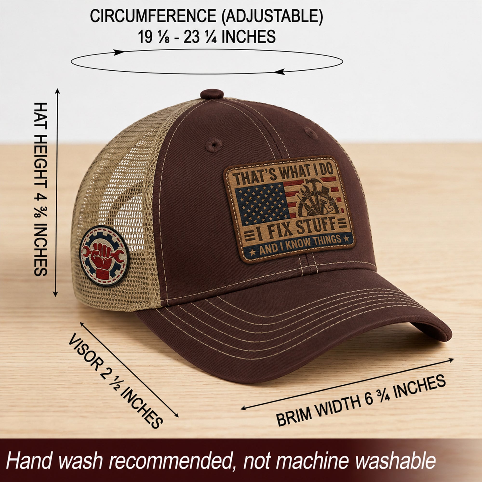 I Fix Stuff And I Know Things Funny Tools Quote Men Patch Trucker Hat Casual Novelty