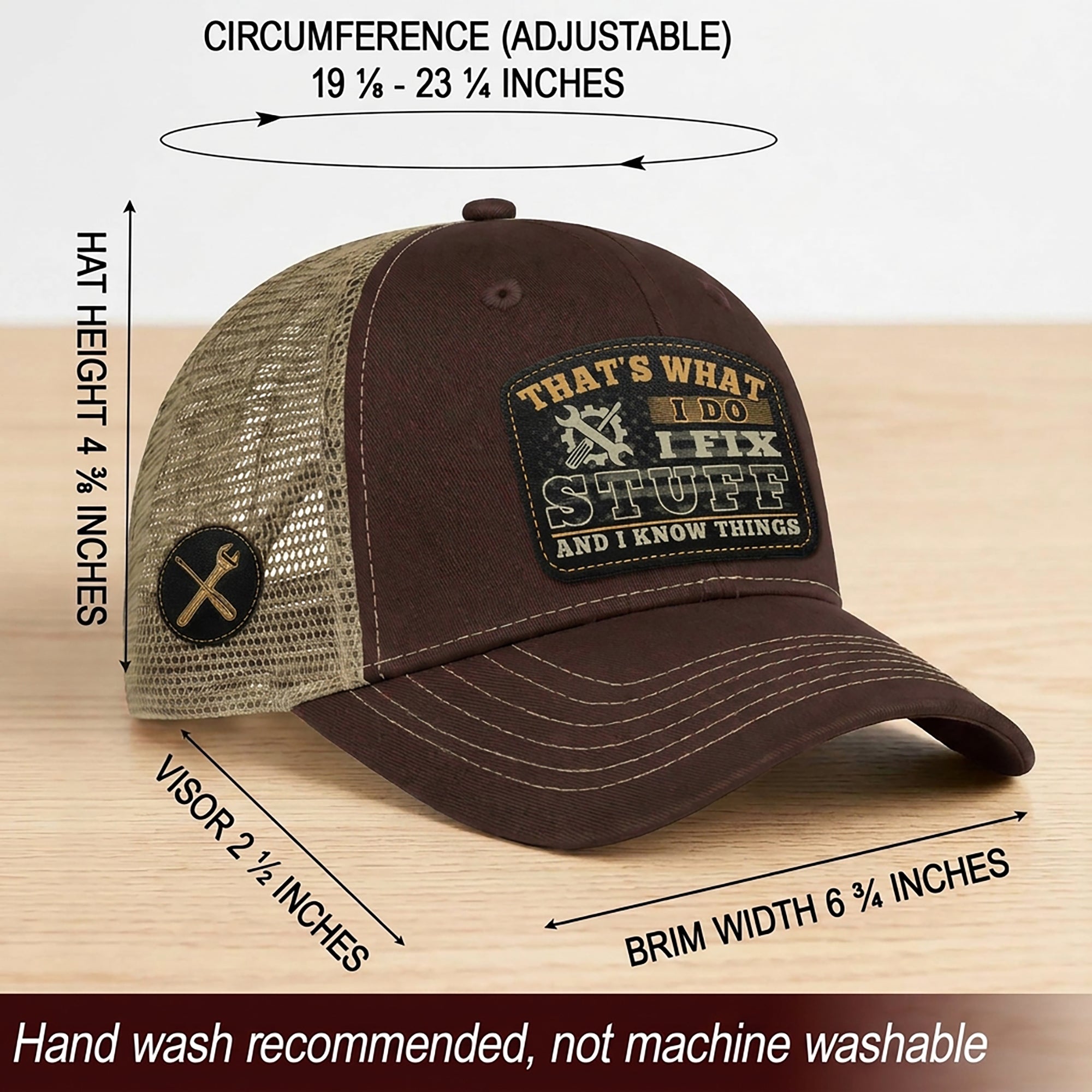 That's What I Do I Fix Stuff Gear Patch Brown Trucker Hat Cool Handyman Gift Idea