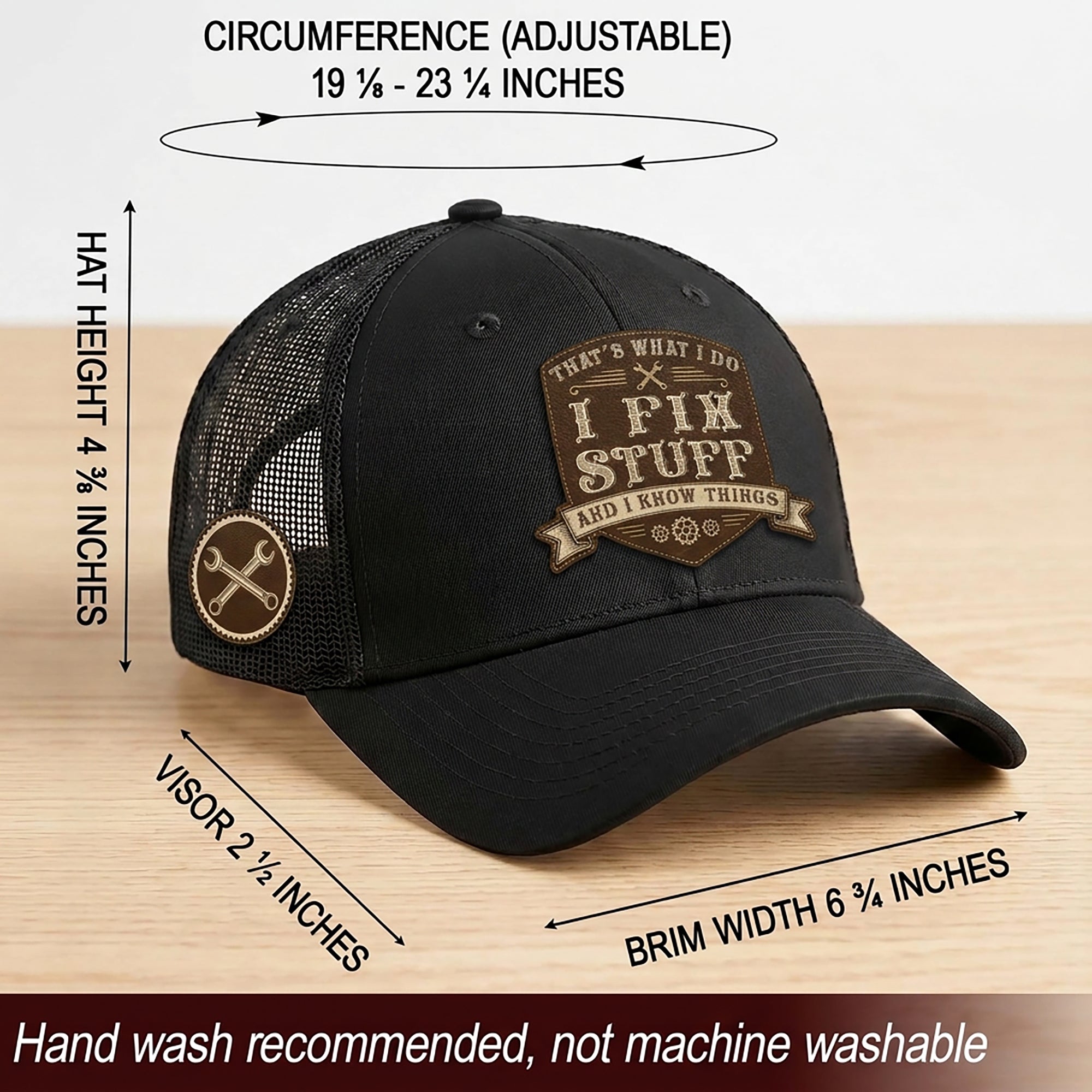 That's What I Do I Fix Stuff Shield Patch Black Trucker Hat Cool Handyman Gift Idea