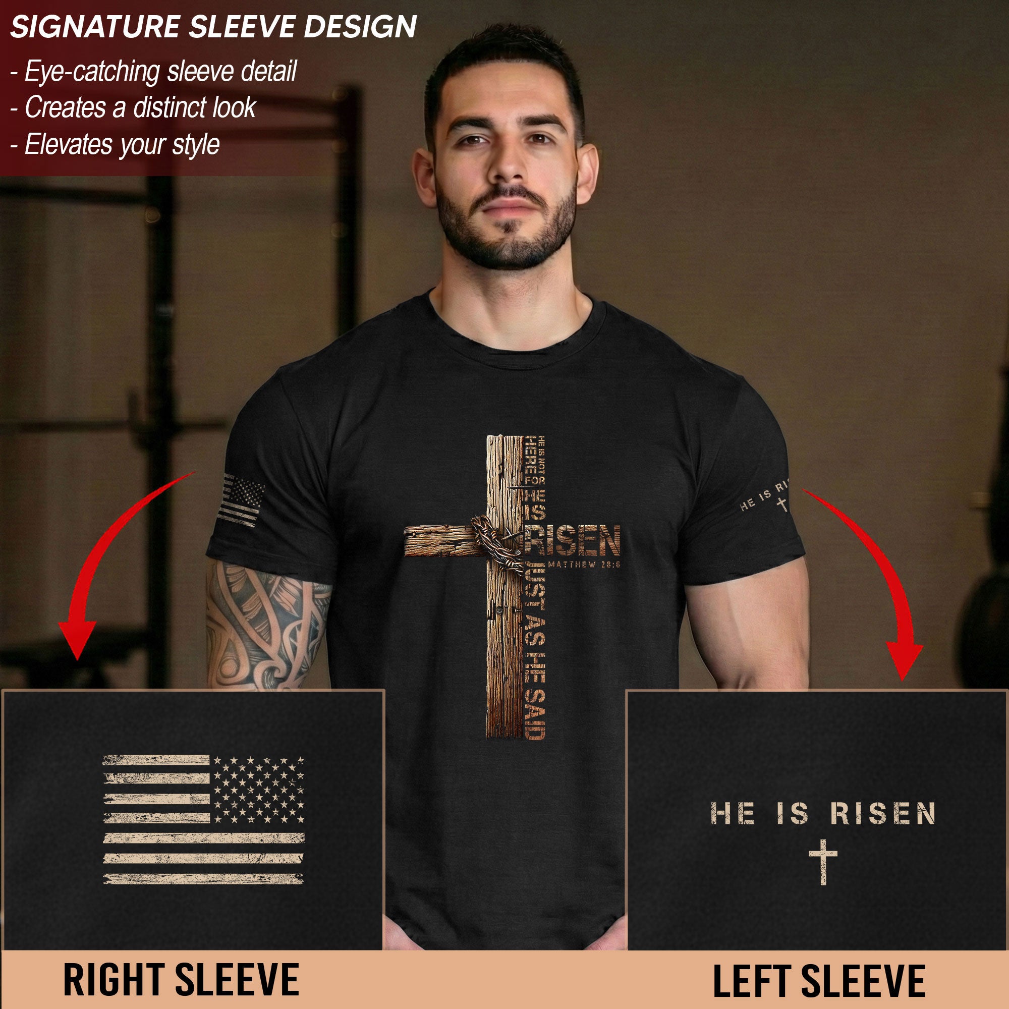 He Is Risen T-Shirt – Just As He Said (Matthew 28:6)
