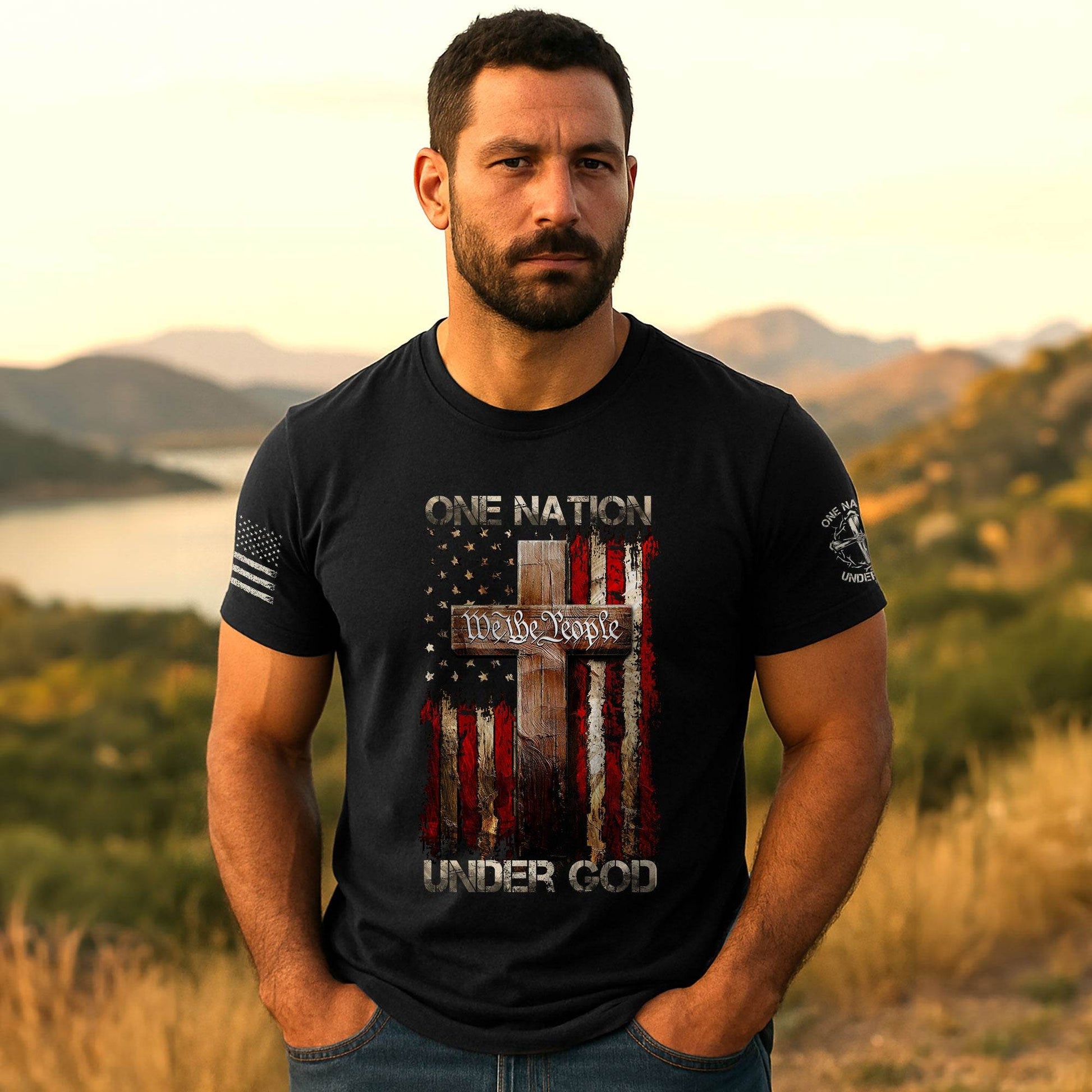 One Nation Under God T-Shirt – We The People - Rust Field Wear