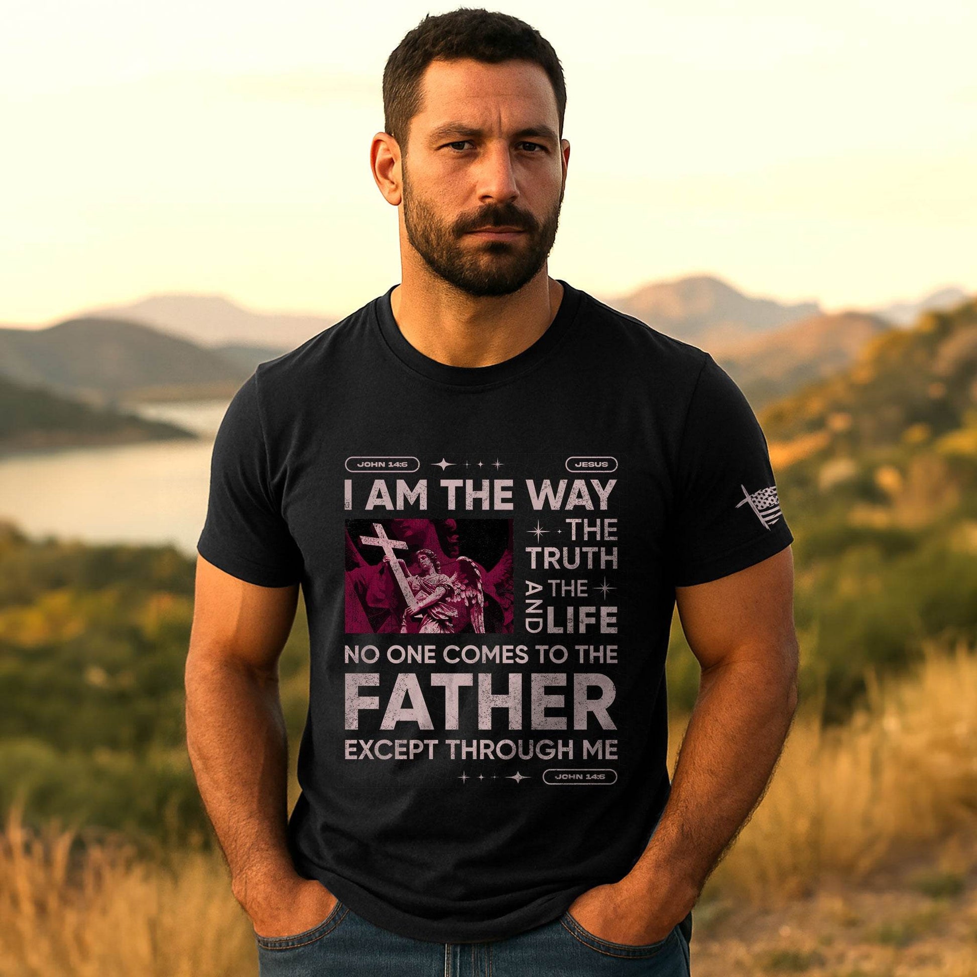 I Am the Way – Rose Scripture T-Shirt - Rust Field Wear