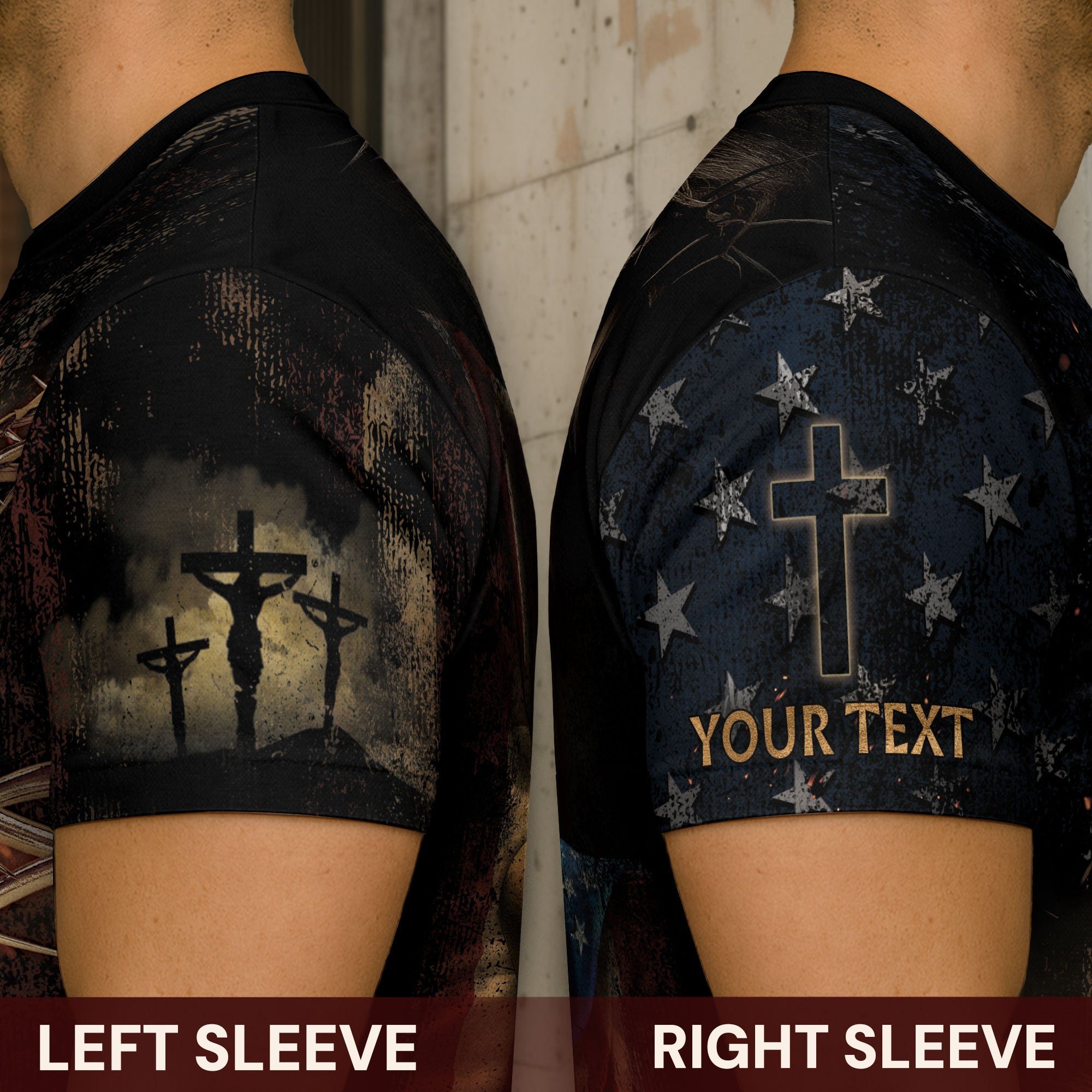 Custom Faith Over Fear T-Shirt – Lion, Cross & Crown of Thorns Christian Tee
