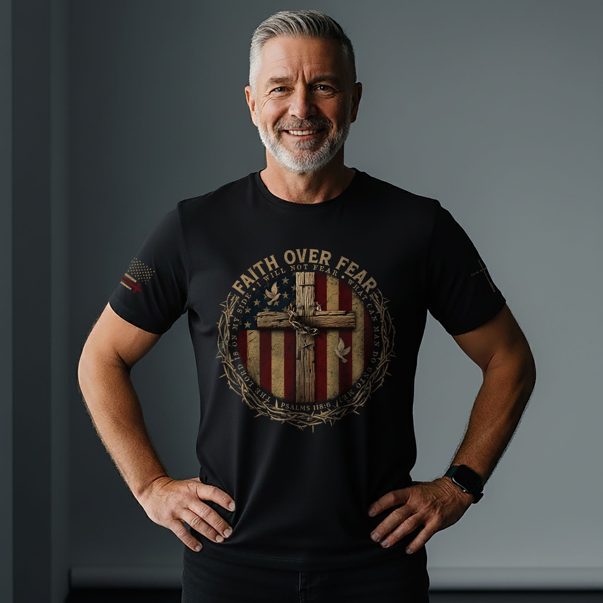 Faith Over Fear – Psalm 118:6 Shield Tee