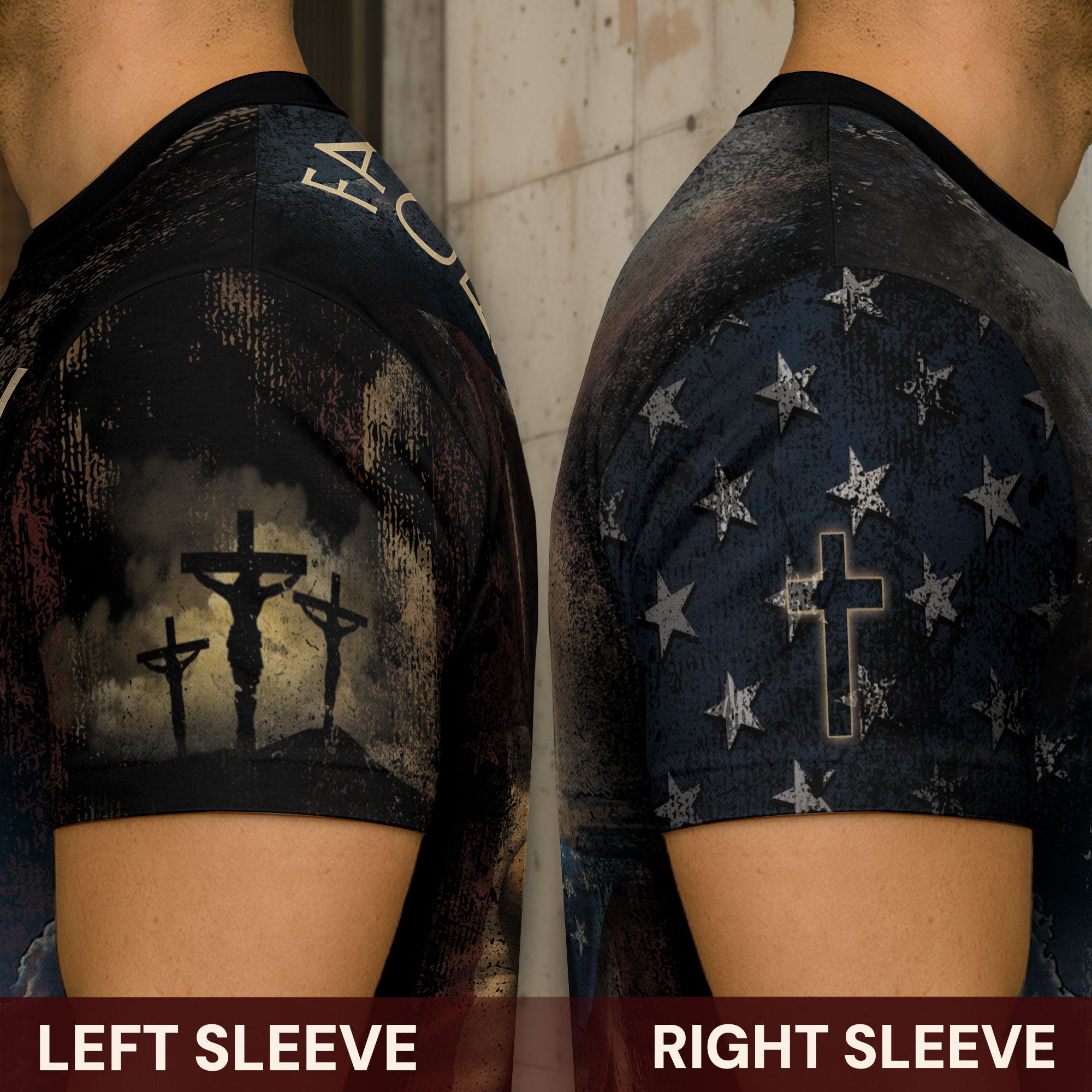 Faith Over Fear Jesus Walks On Water Christian Patriotic T-Shirt