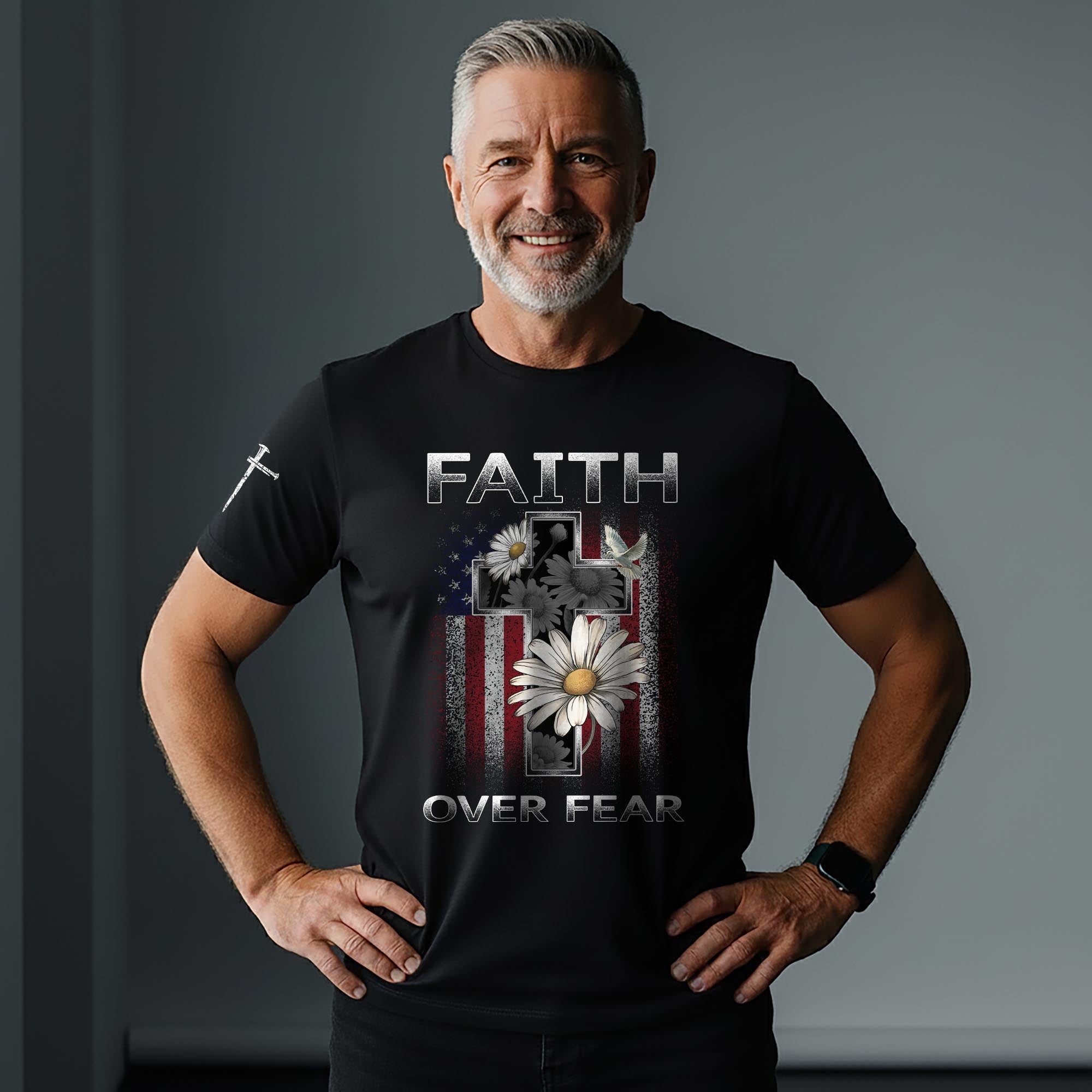 Faith Over Fear Christian Floral T-Shirt
