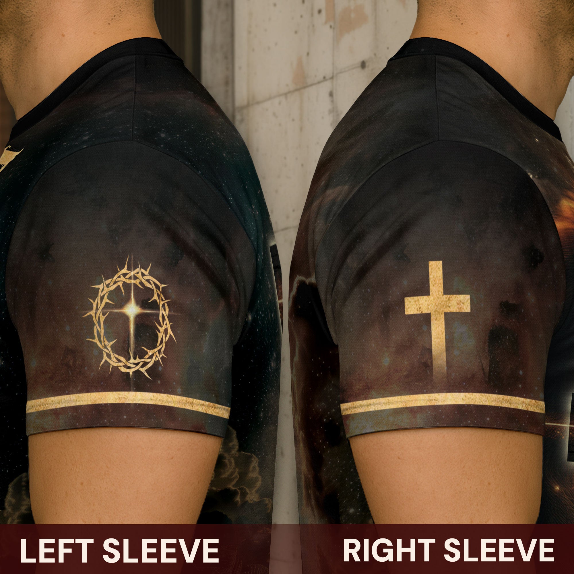 Faith Over Fear with Fiery Lion & Glowing Cross – Christian T-Shirt