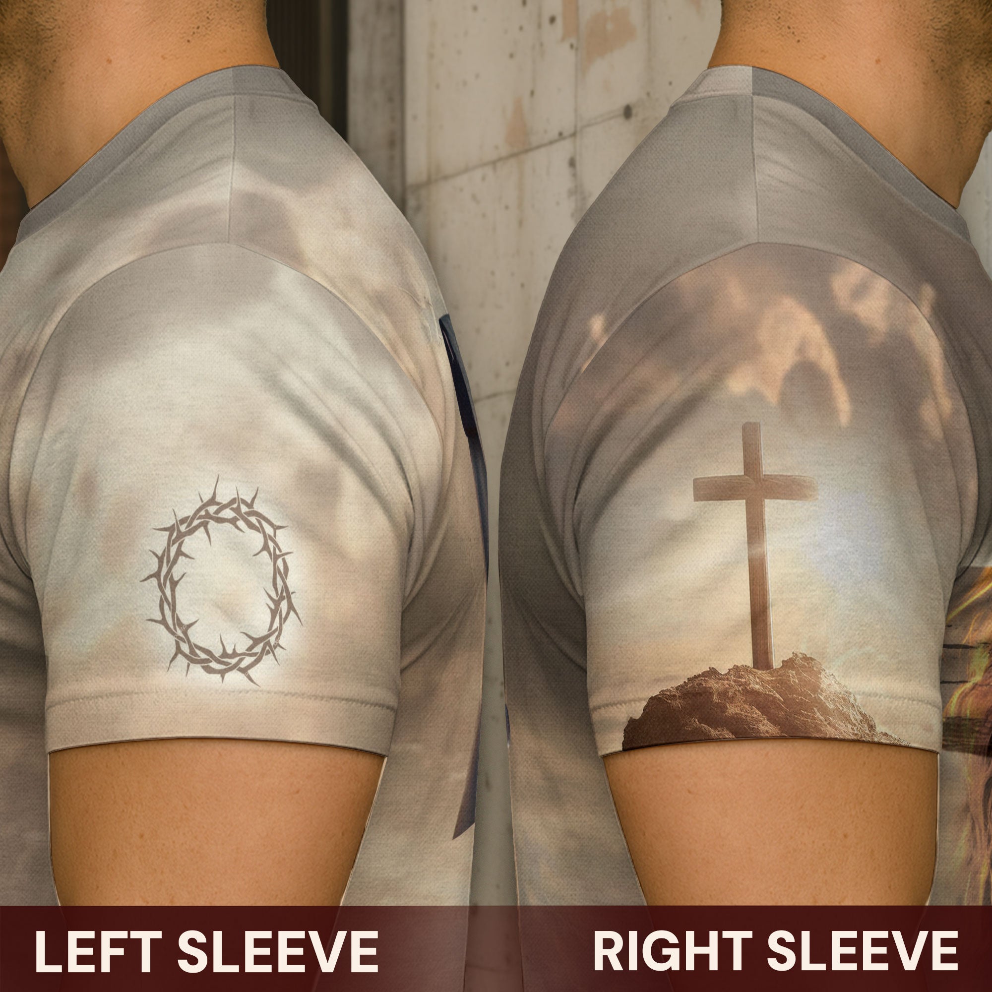 Faith Over Fear - Blood-Stained Cross & Risen Lion T-Shirt