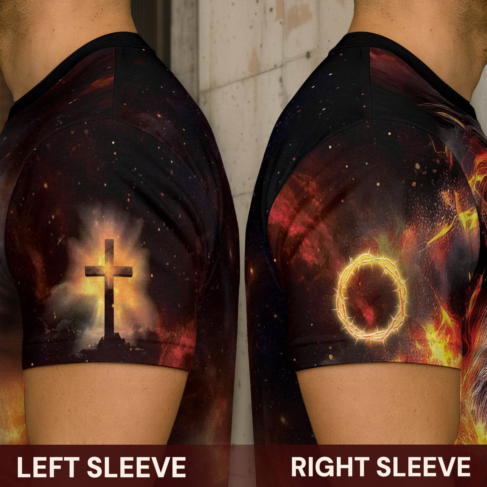 Rooted In Christ The Glowing Rooted Cross And Lion T-Shirt - Rust Field Wear