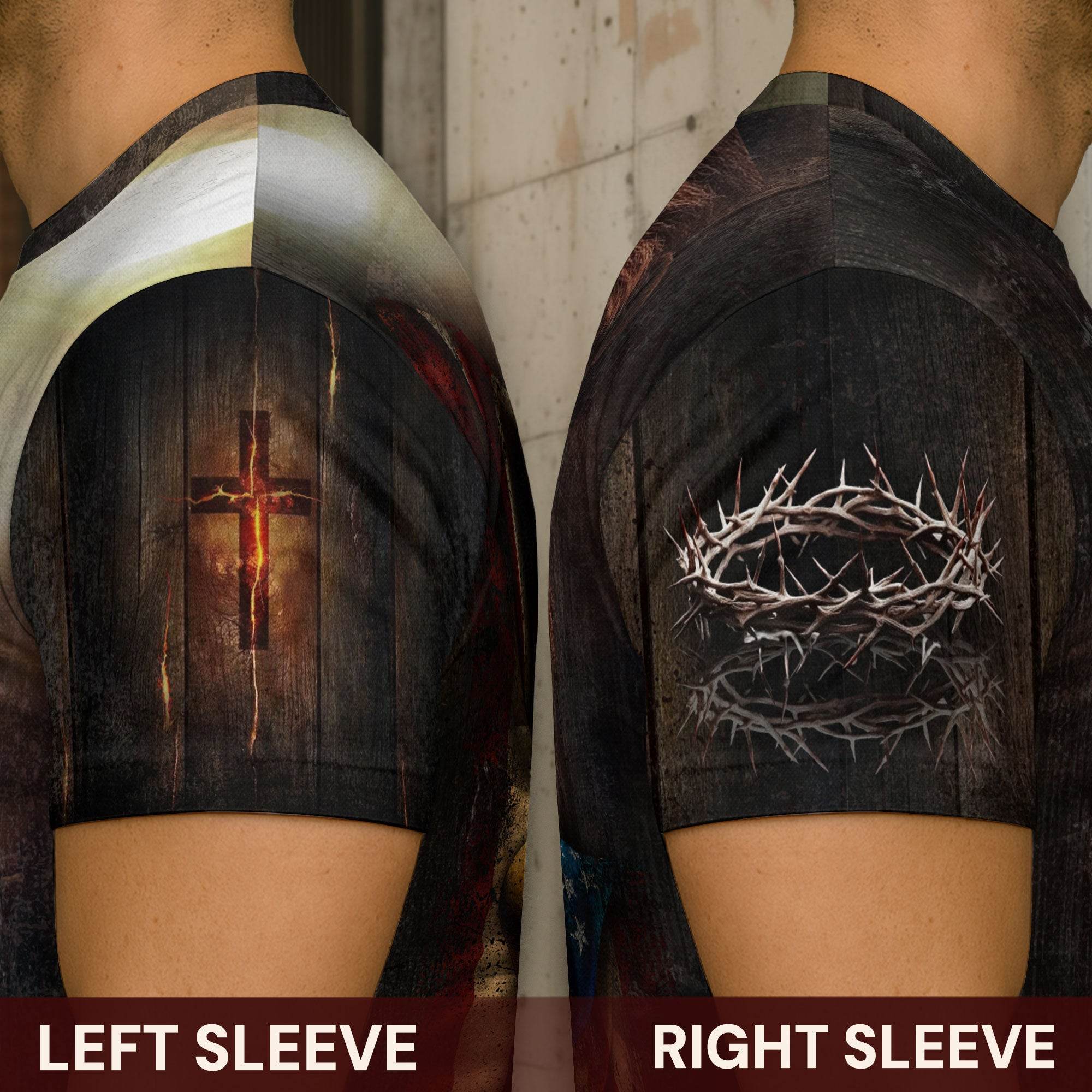 Faith Over Fear Lion & Cross Patriotic T-Shirt - Rust Field Wear
