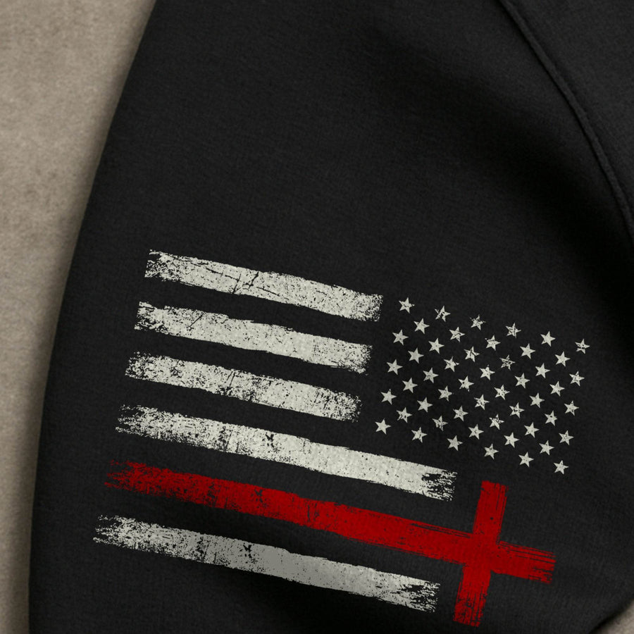 Faith Over Fear Hoodie – Psalm 118:6 Cross & American Flag