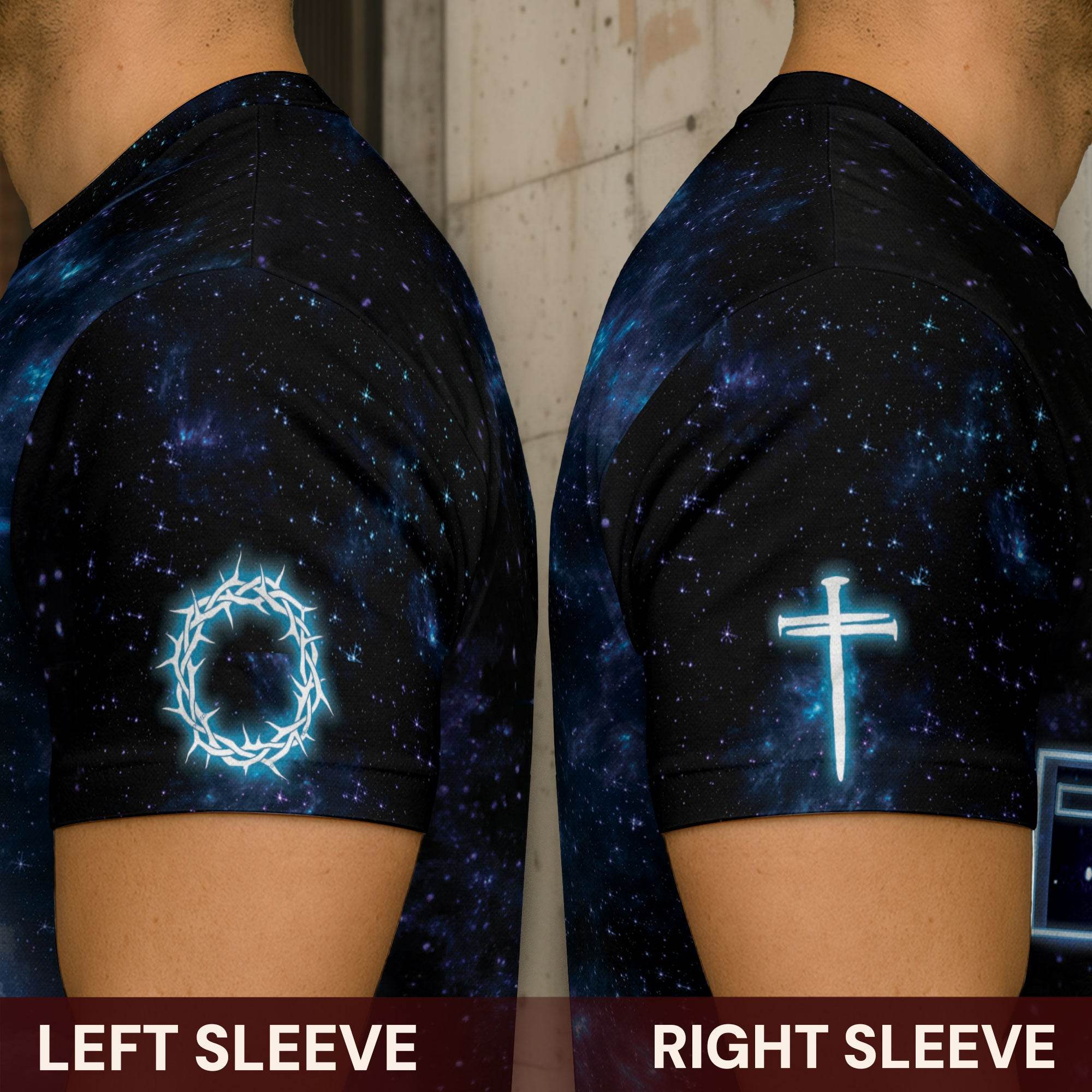 Christ Who Strengthens Me Cosmic Cross Christian Tshirt - Rust Field Wear