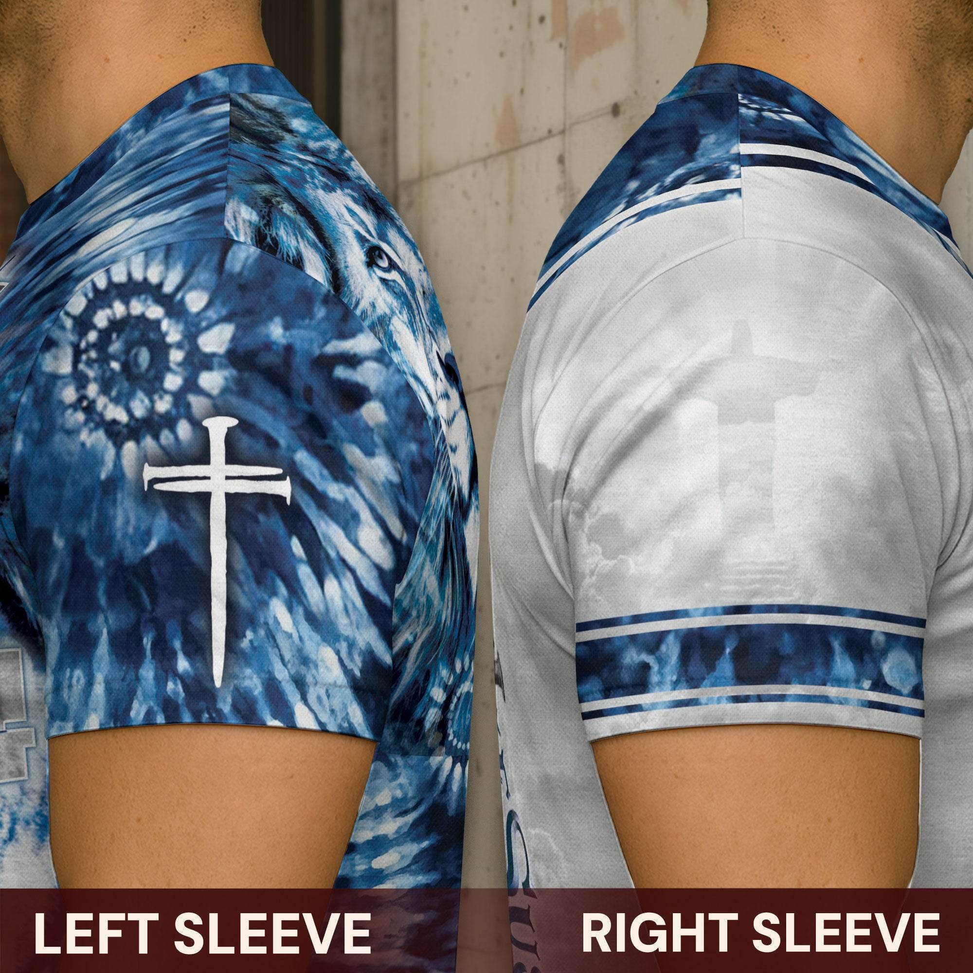 Iron Sharpens Iron Blue Lion Cross Christian T-Shirt - Rust Field Wear